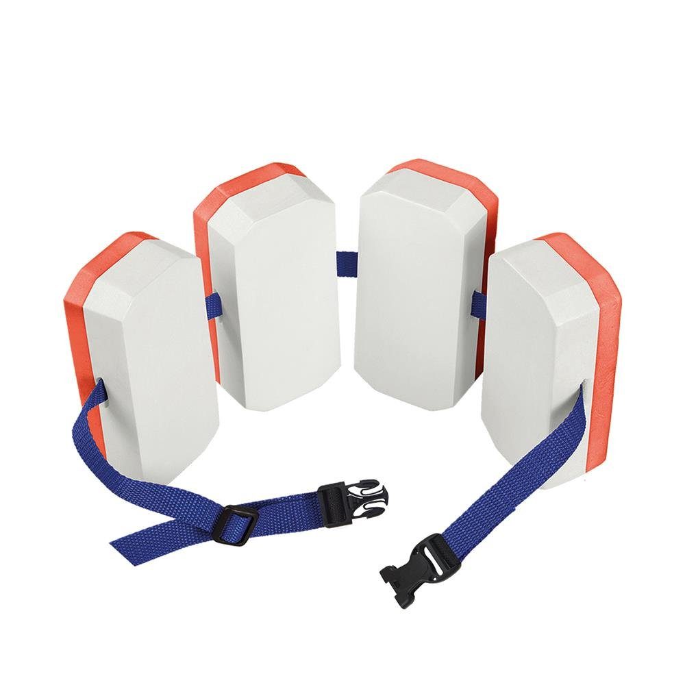 Bema Schwimmhilfe 18009 Schwimmgürtel mit vier Auftriebskörpern, Schwimmtrainer Schwimmlernhilfe orange/weiß/blau