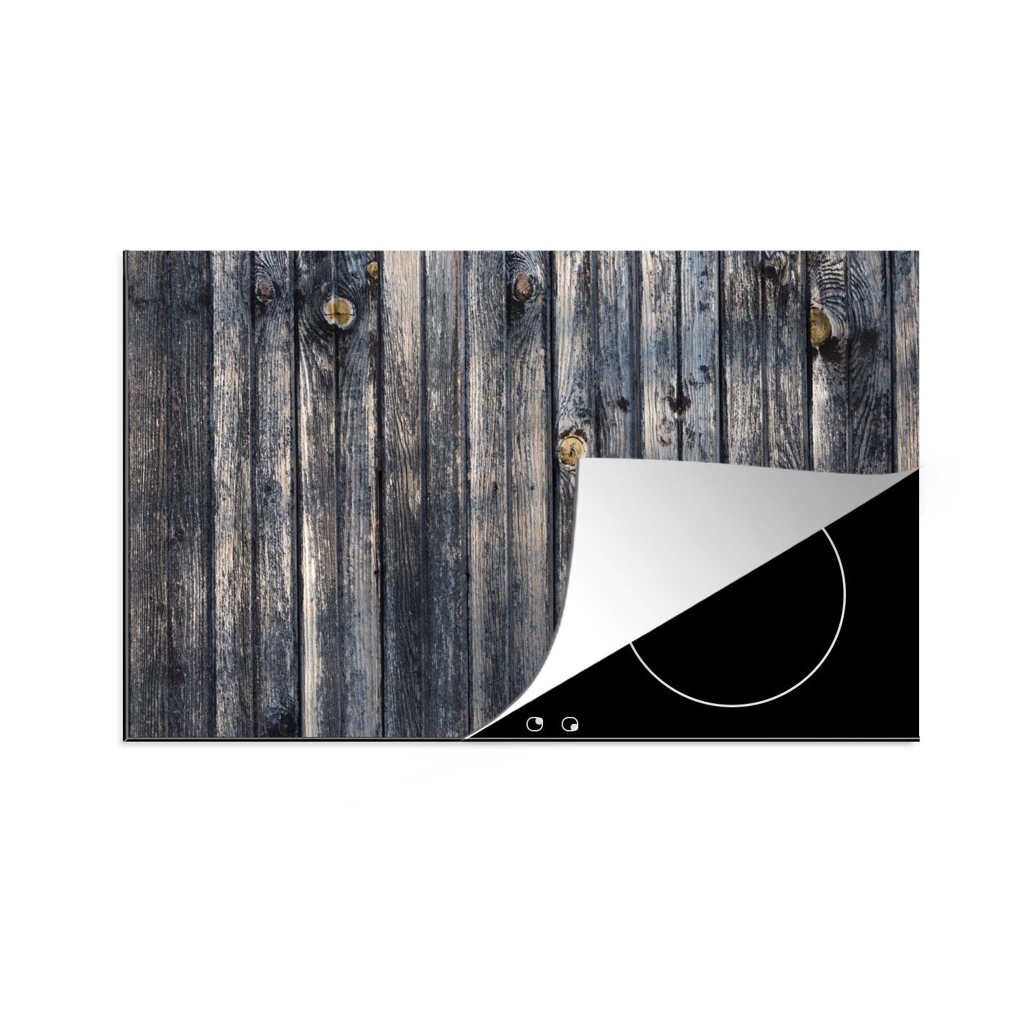 MuchoWow Herdblende-/Abdeckplatte Hintergrund mit einer Plankenstruktur, Vinyl, (1 tlg), 81x52 cm, Induktionskochfeld Schutz für die küche, Ceranfeldabdeckung