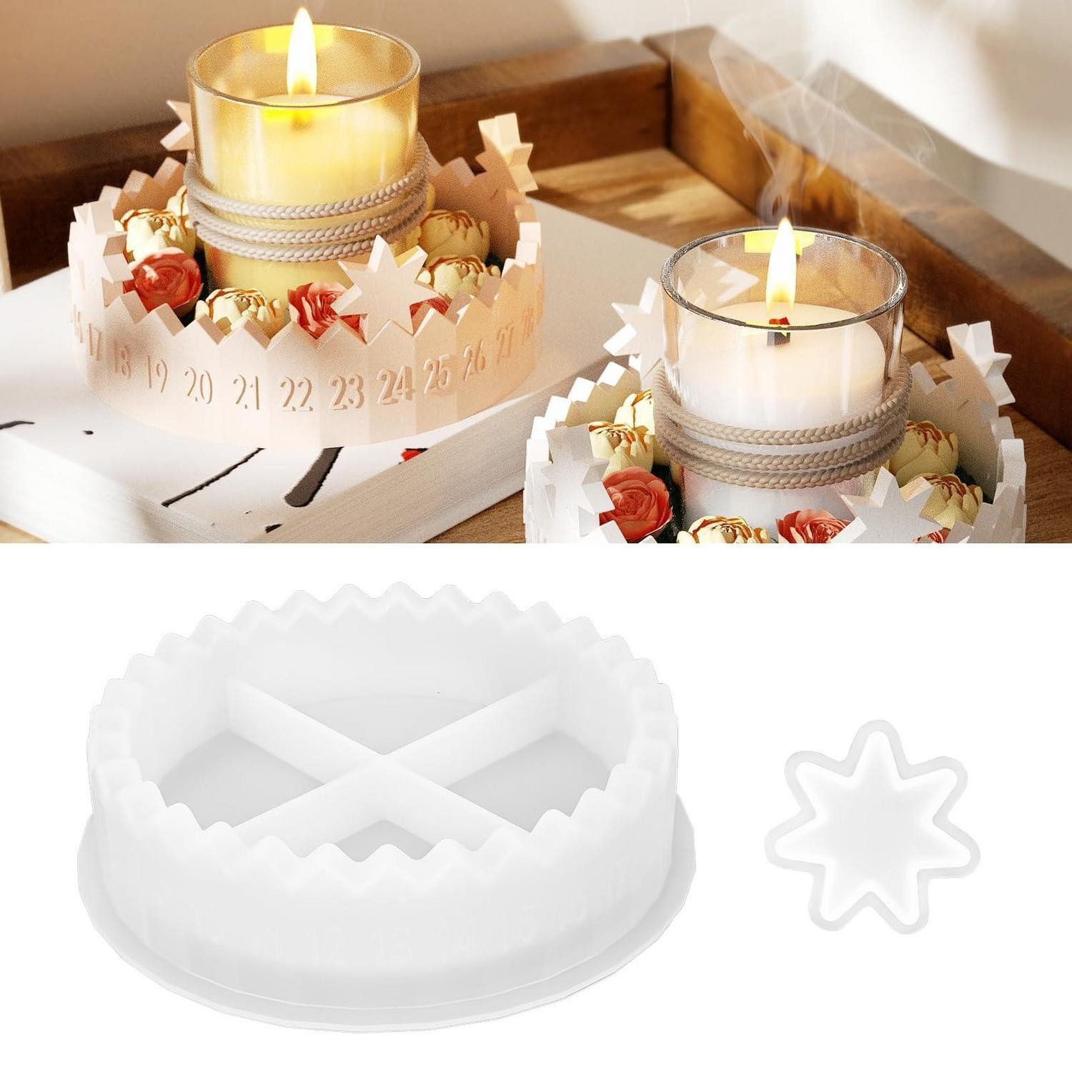 LuxusKollektion DIY-Adventskalender Silikon Gießform Adventskranz/Kalender Kerzenhalter