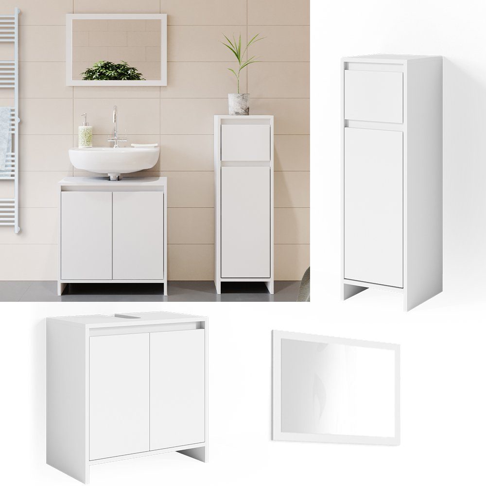 Vicco Badmöbel-Set Emma, Weiß, 3 Teile, günstig online kaufen