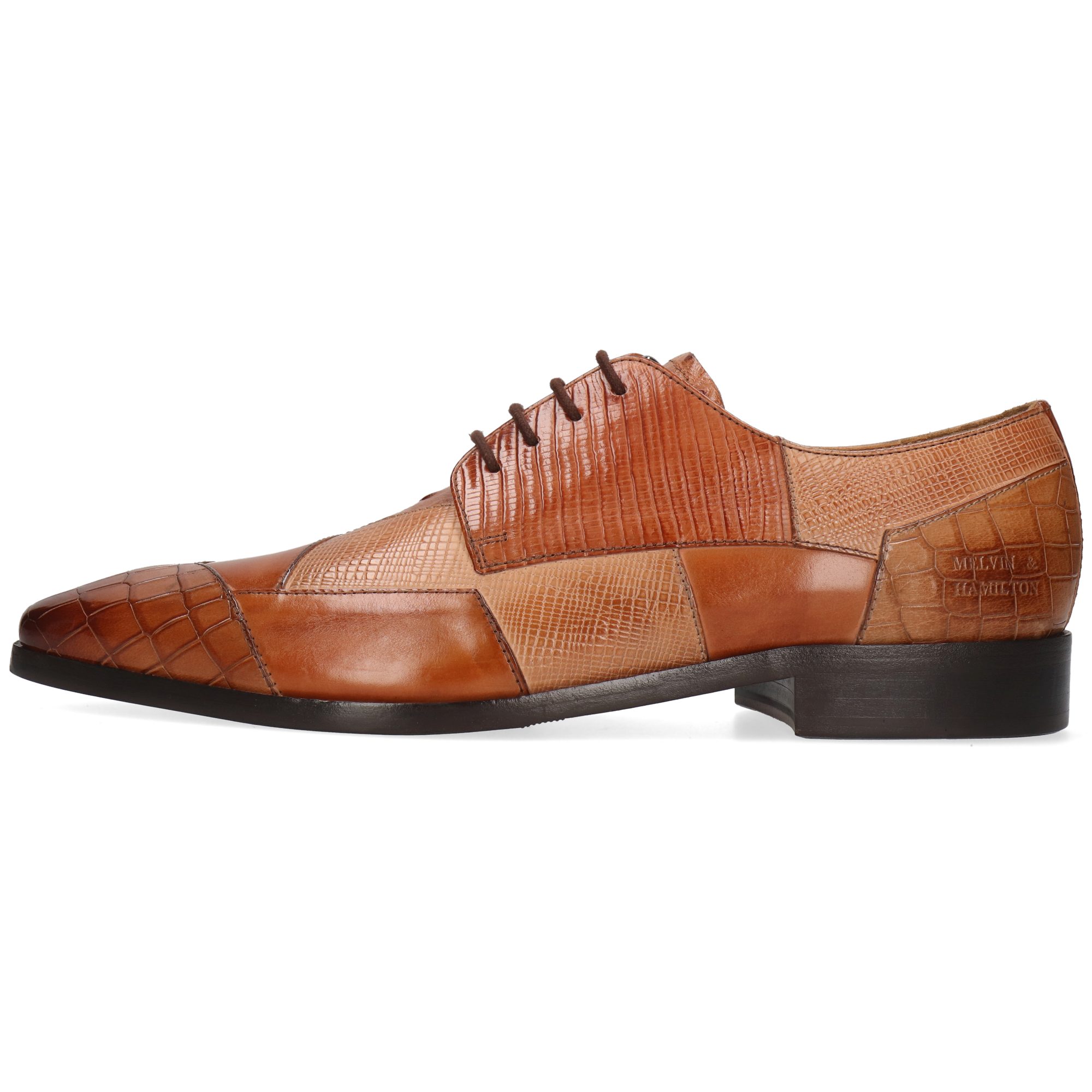 Melvin & Hamilton Elvis 100 Leder-Derby Schuhe für Herren Schnürschuh Flache Absätze, Echtes Leder, Vegetabile Gerbung