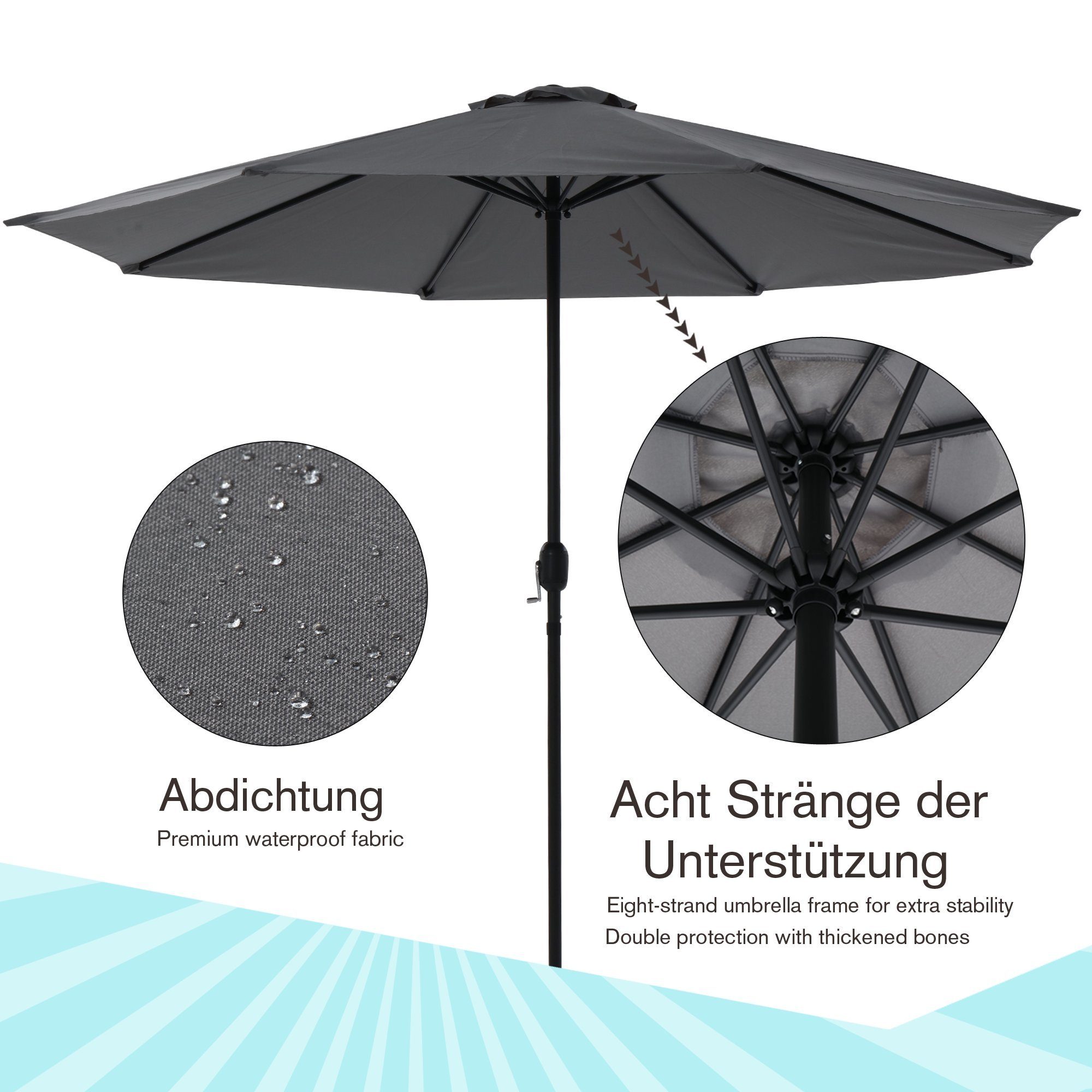 Melko Sonnenschirm Sonnenschirm Markt Ø 3m günstig online kaufen