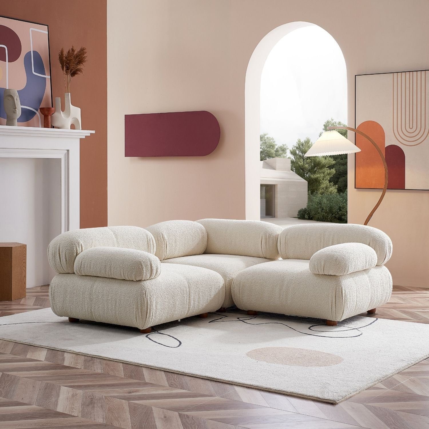 Aufbau aus enthalten! Komfortschaum im neueste Touch Generation und Sitzmöbel Knuffiges Weiß-Beige-Lieferung Sofa Preis me