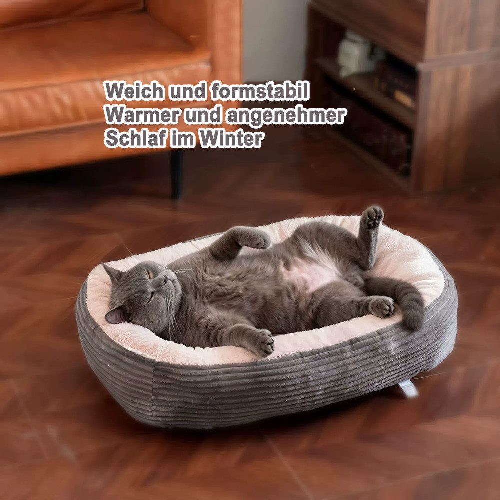 Ledander Tierbett Cord Plüsch-Hundebett,waschbarem,flauschig weich,Warm, Hundebett, Katzenbett,Hundesofa, Kuscheliges Hundekissen