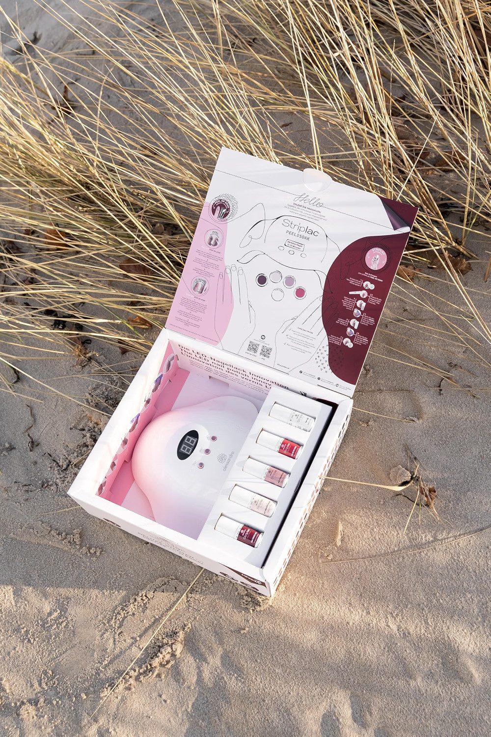 alessandro International GmbH Nageldesign Zubehör UV-Nagellack-Set Striplac Peel or Soak Deluxe, mit LED-Lampe, 4 Farben, 20-tlg., Bis zu 3 Wochen Halt, vegan,  – Bild 2 von 4