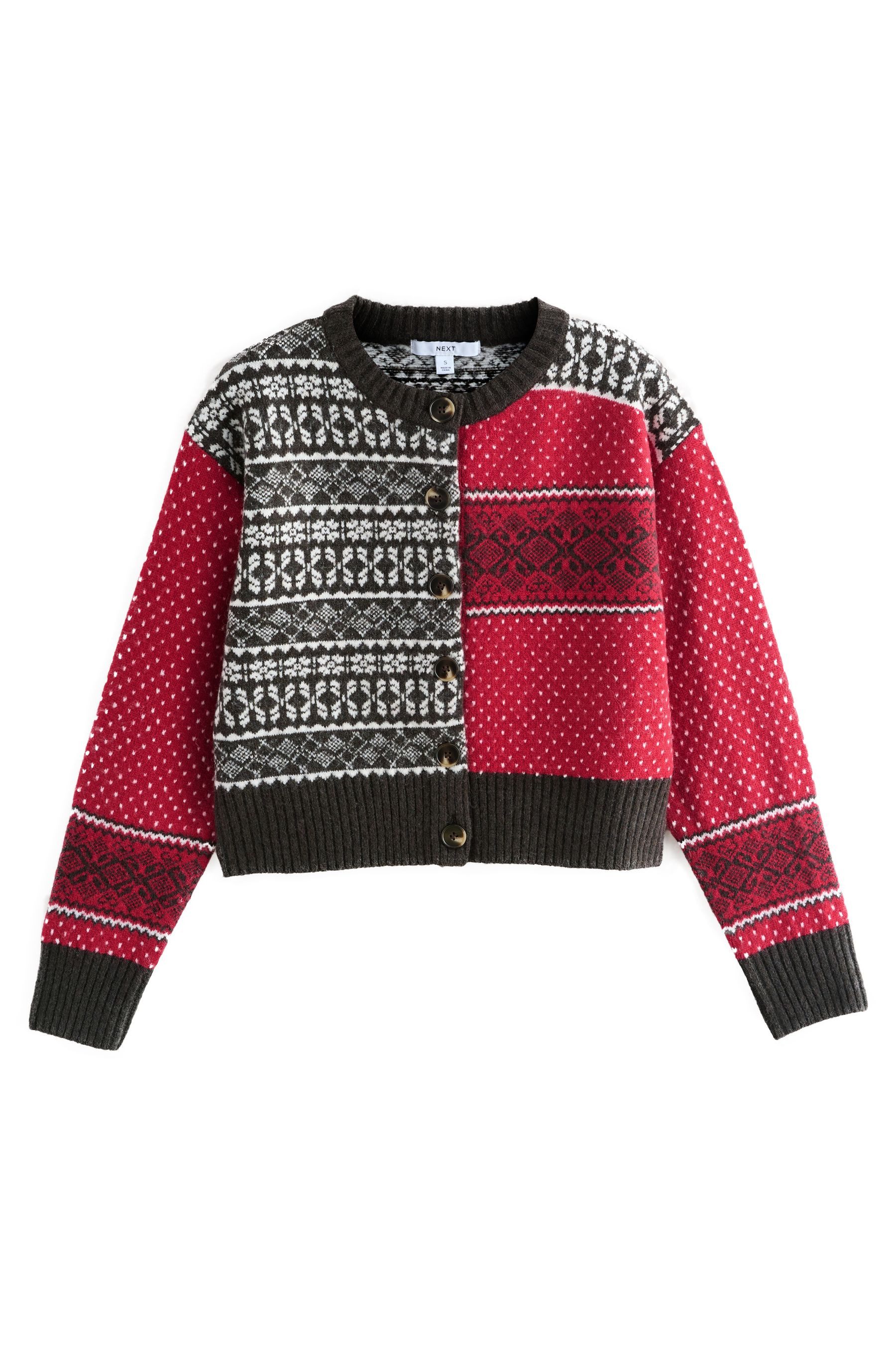 Strickjacke Strickjacke mit Rundhalsausschnitt