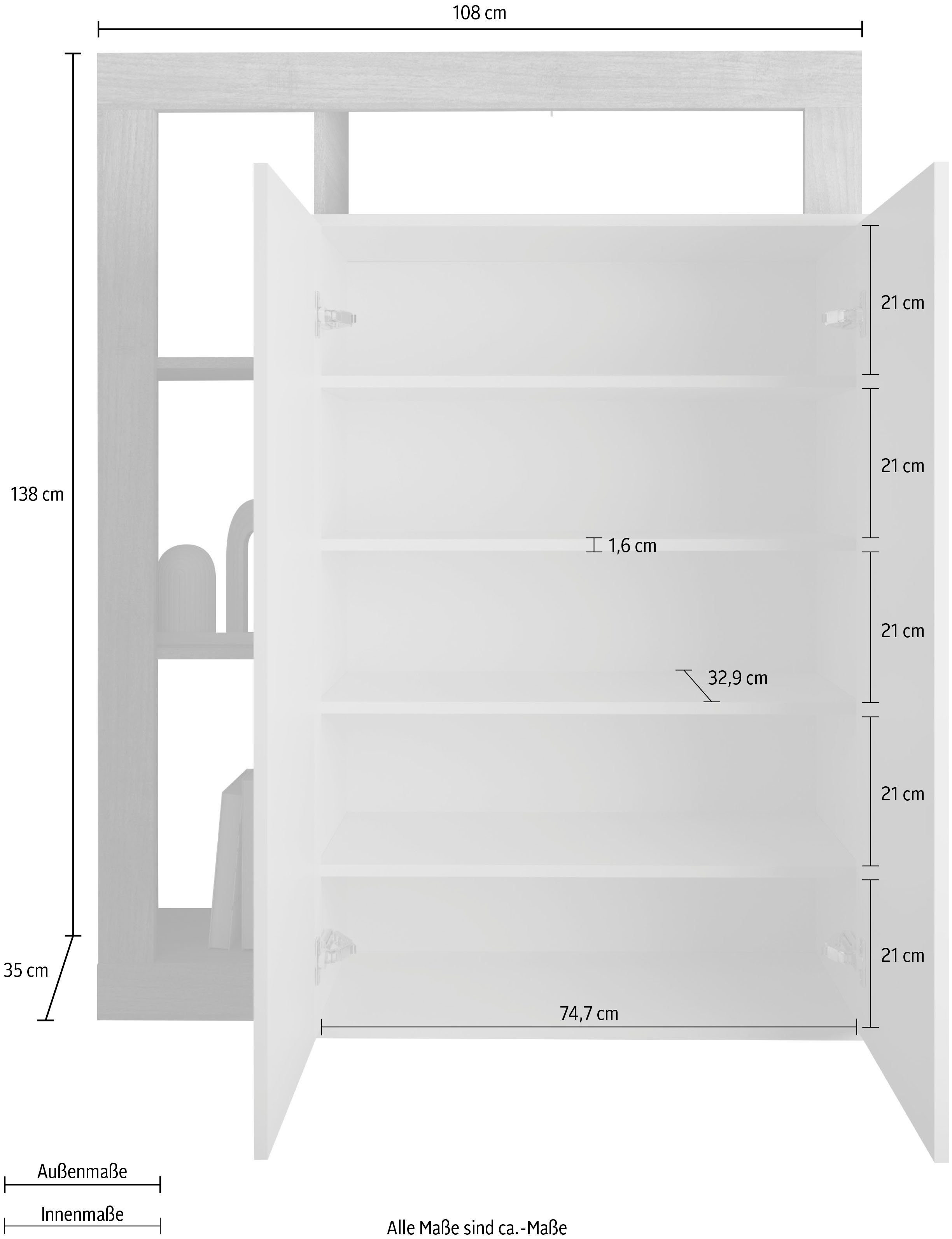 Hamburg LC NB Cadiz Eiche / Weiß Schuhschrank