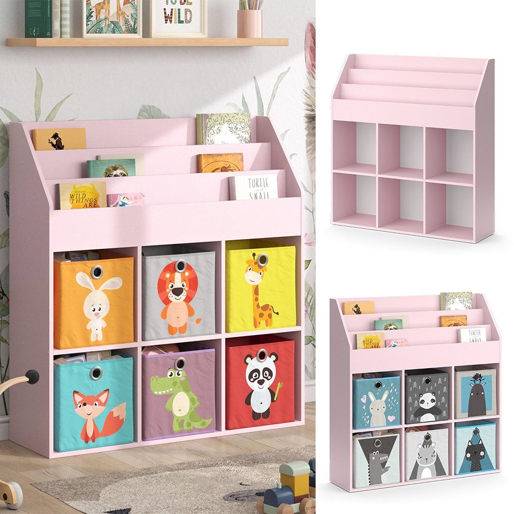 Vicco Bücherregal Luigi, Rosa, 107.2 x 114.2 cm ohne Faltboxen, 1-tlg.