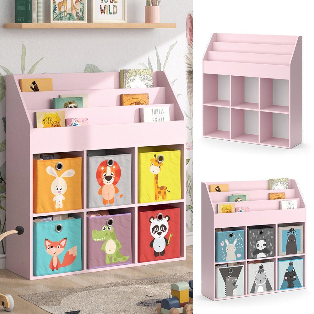 Vicco Kinderregal 6 Luigi Bücherregal Rosa Fächer