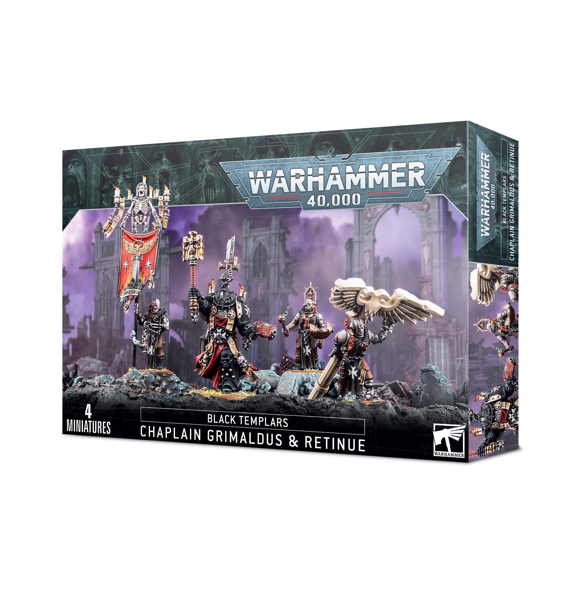 Spielfigur Warhammer 40.000 Black Templars Chaplain Grimaldus & Retinue
