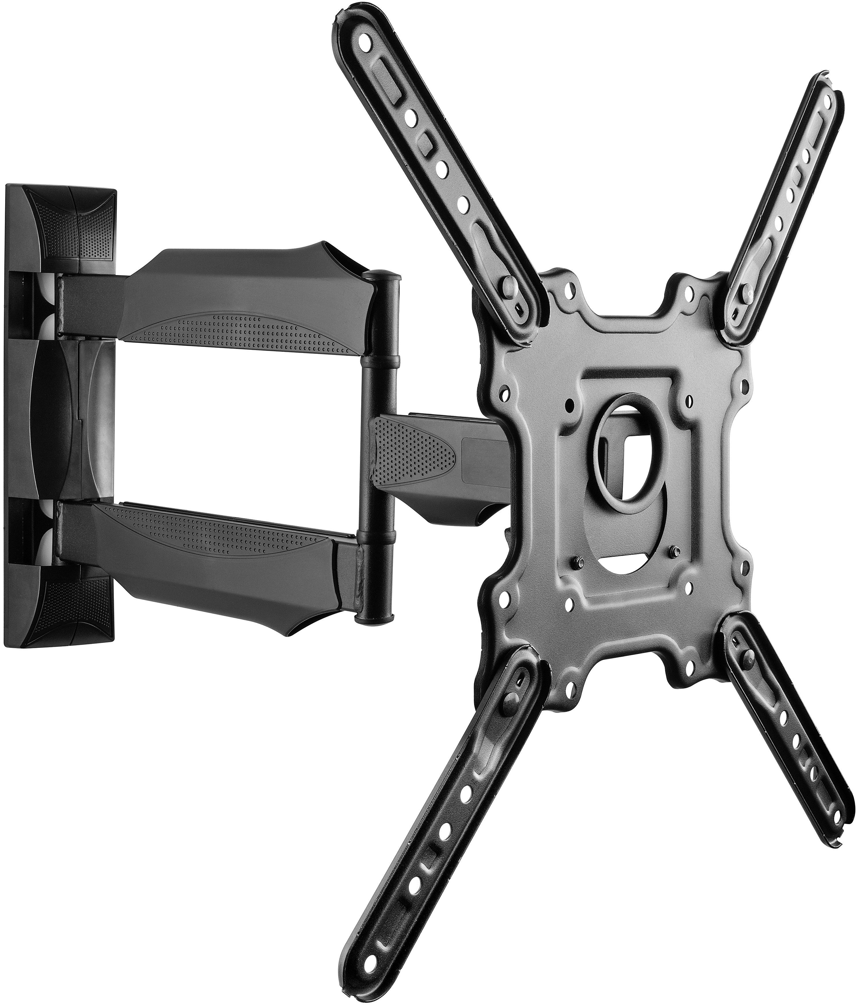 Poppstar TV-Wandhalterung Fernseher-Halterung neigbar & drehbar, (bis 55,00 Zoll, inkl. Montagezubehör und Anleitung, für Flach- und Curved-Monitore bis 32kg (VESA max. 400x400)
