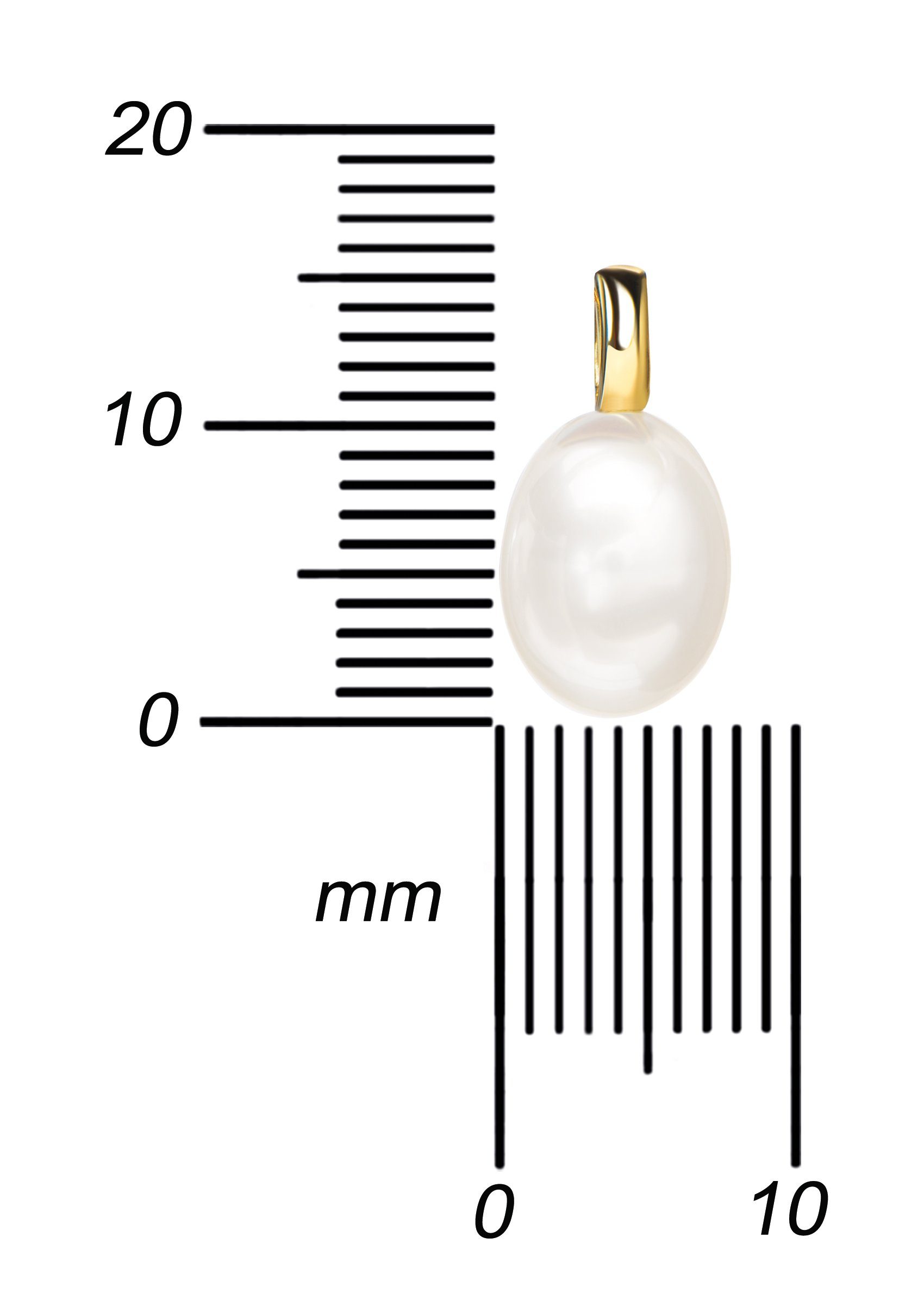 JEVELION Kette mit Länge Kette 36 - cm. Germany Perlen in für Made Anhänger 750 (Goldanhänger, Mit wählbar - vergoldet- 70 Gold Damen), Anhänger