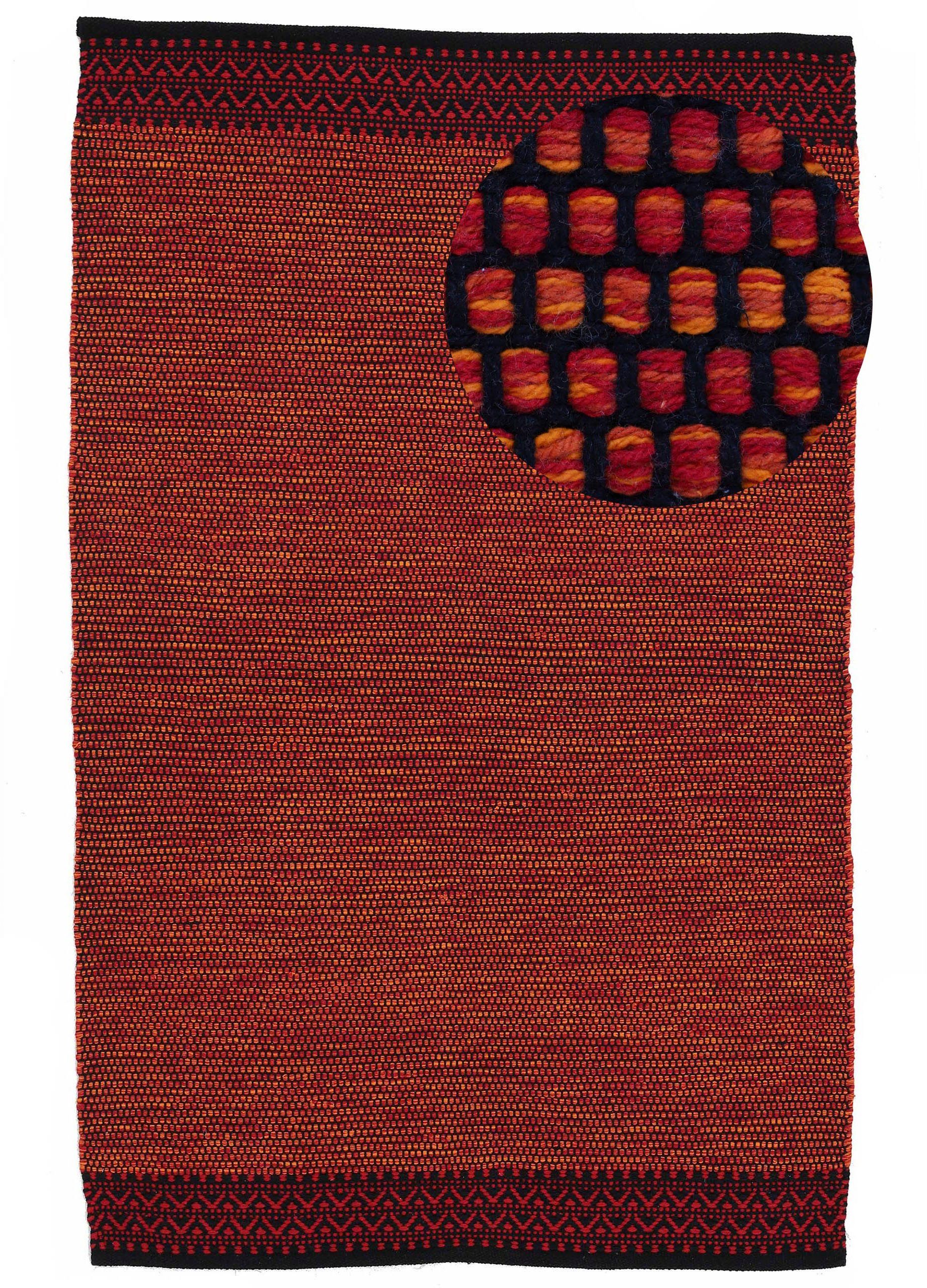 Teppich Kelim Mia, carpetfine, rechteckig, Höhe: 6 mm, Baumwolle Wendeteppich, Wohnzimmer