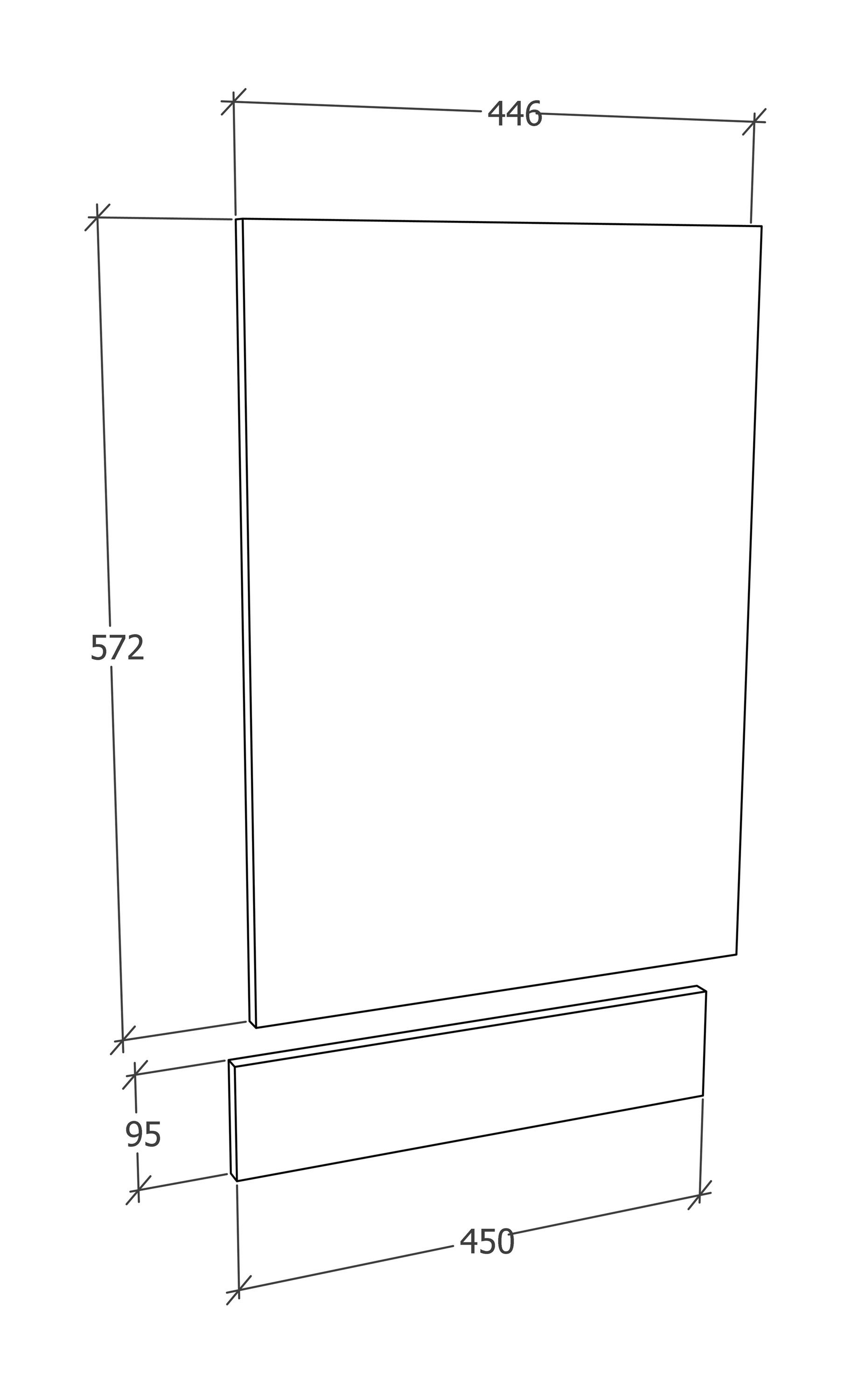 VCM Unterschrank Küchenschrank Esilo H. 67 x B. 45 x T. 2 cm