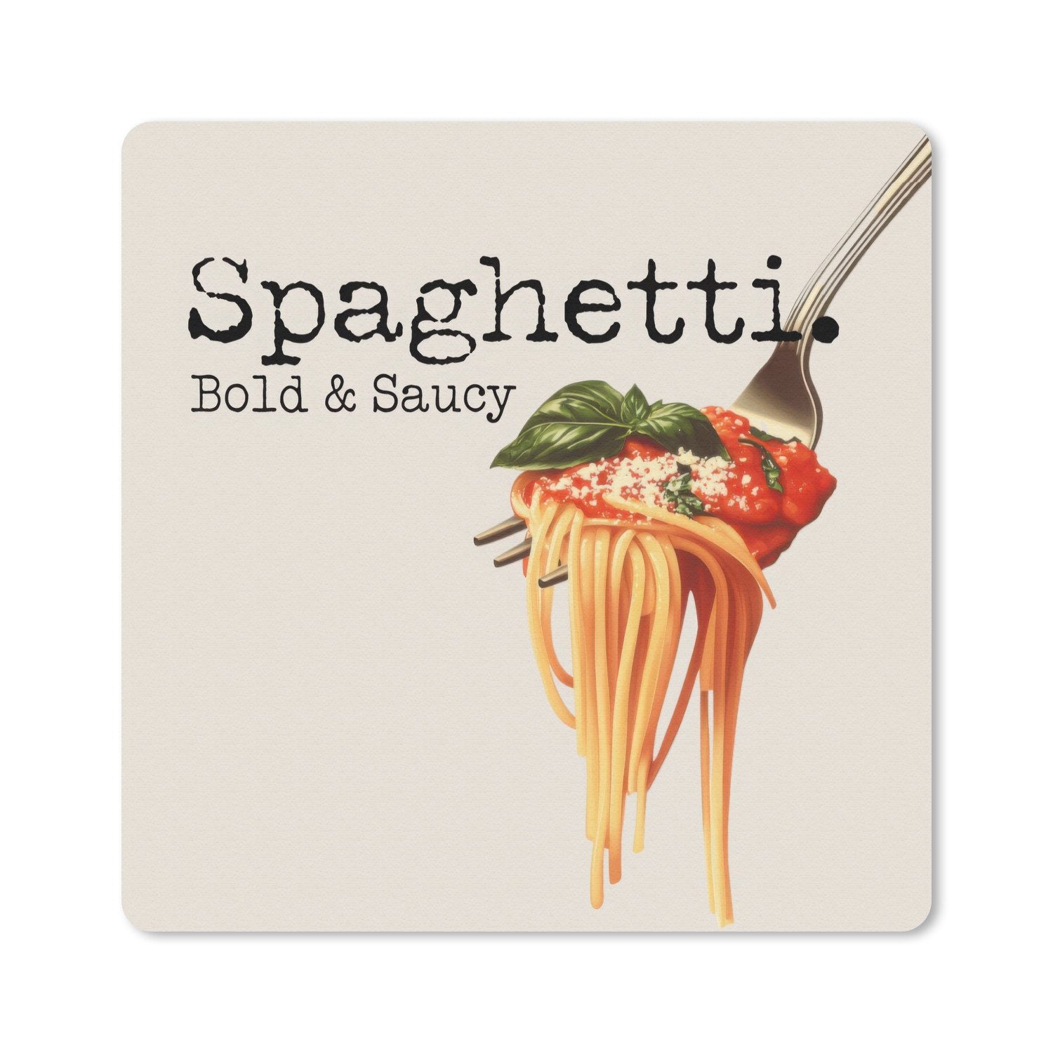MuchoWow Mauspad Spaghetti - Tomatensauce - Parmesankäse (1-St), Mauspad, Büro Zubehör, Dekoration, Desk Mat, 30x30 cm