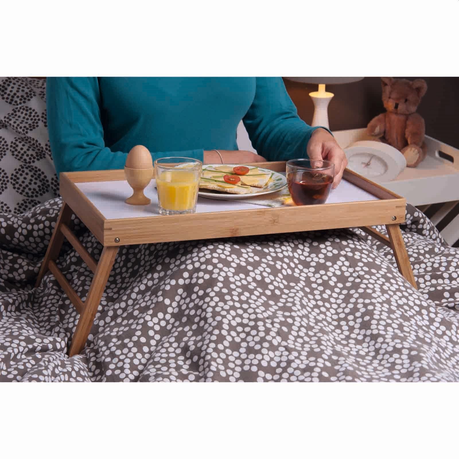 HAC24 Tabletttisch Betttablett Serviertablett fürs Frühstücks Frühstückstablett (1-St), Mit Klappbaren Beinen, 50 x 30 x 22 cm