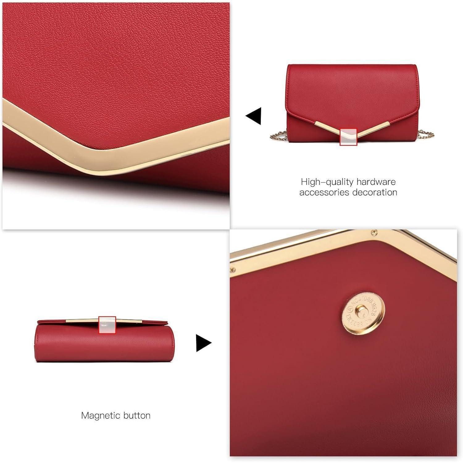 LuxusKollektion Clutch Damen Umschlag Clutch Elegant Abendtasche mit Kette für Hochzeit Party