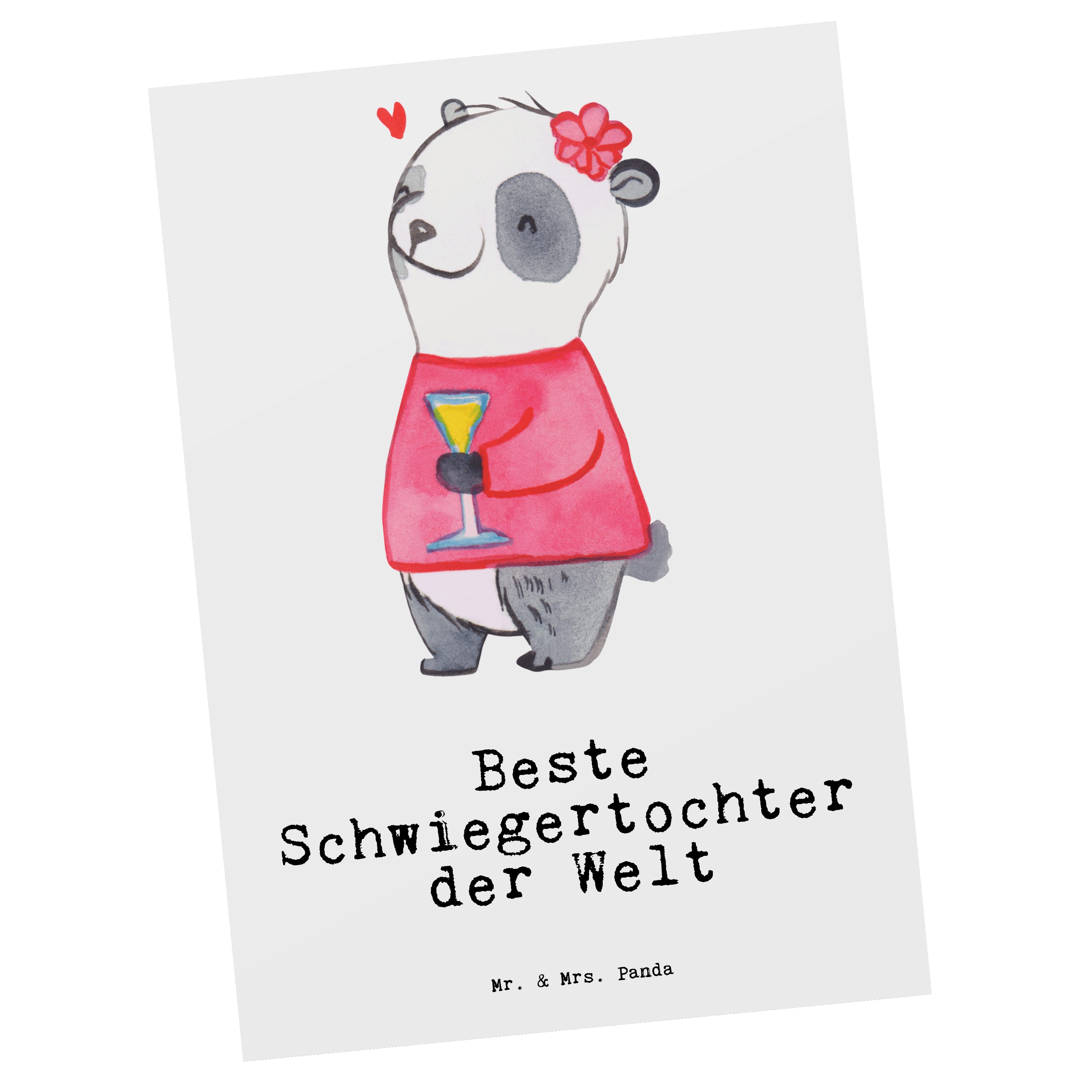 Mr. & Mrs. Panda Postkarte Panda Beste Schwiegertochter der Welt - Weiß - Geschenk, Karte, Schen