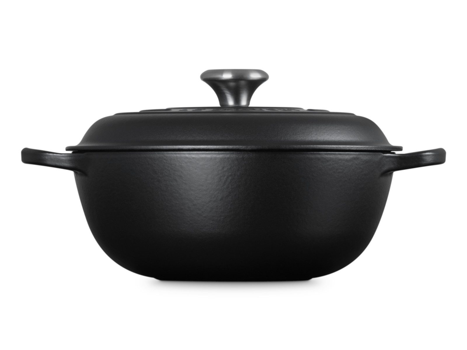 LE CREUSET Bräter Stew Pot Signature rund schwarz matt 26cm, Emailliertes Gusseisen