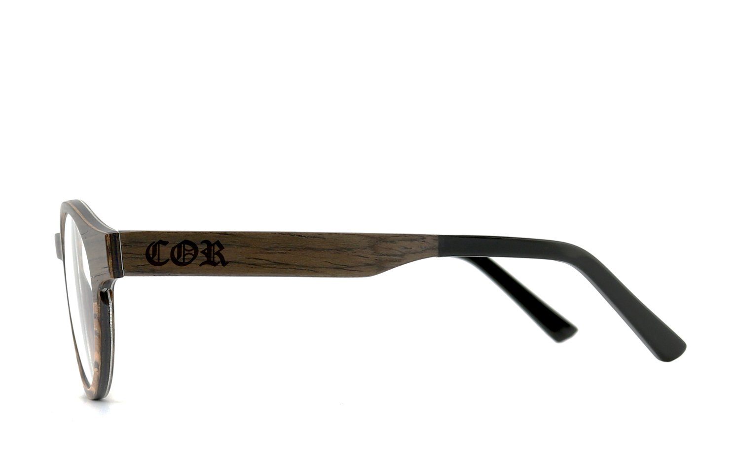 COR Brille COR009 Holzbrille, Bügel mit Flex-Scharnieren