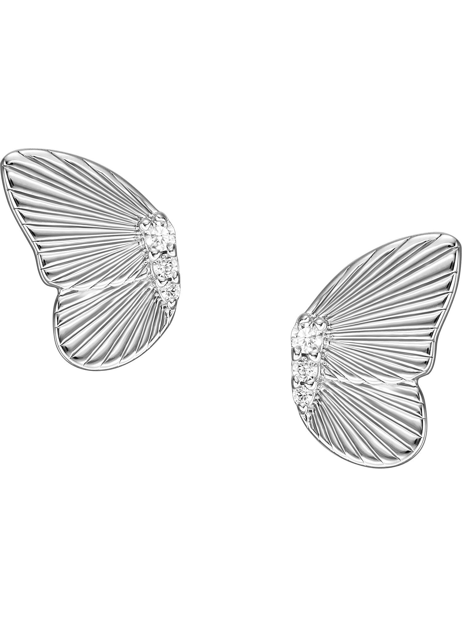 Fossil Paar Ohrstecker Fossil Damen-Ohrstecker 925er Silber Zirkonia, Sterling