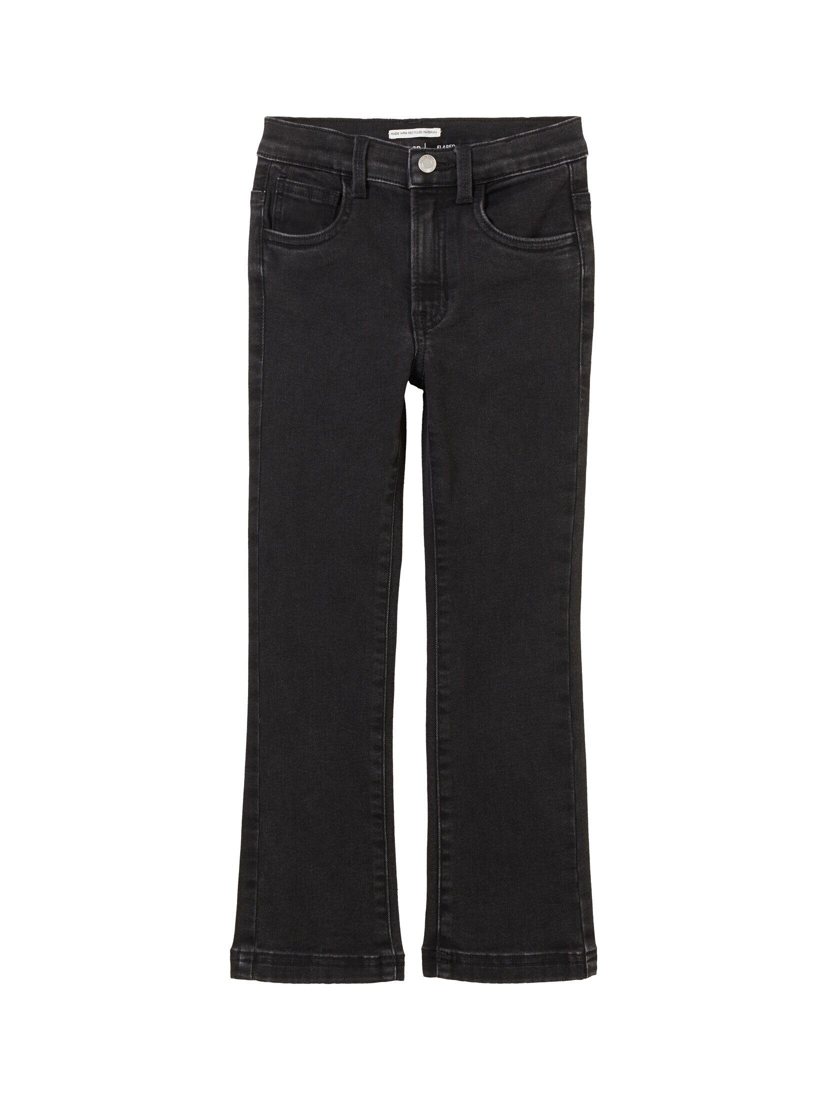 TOM TAILOR Ankle-Jeans Ausgestellte Jeans mit recyceltem Polyester