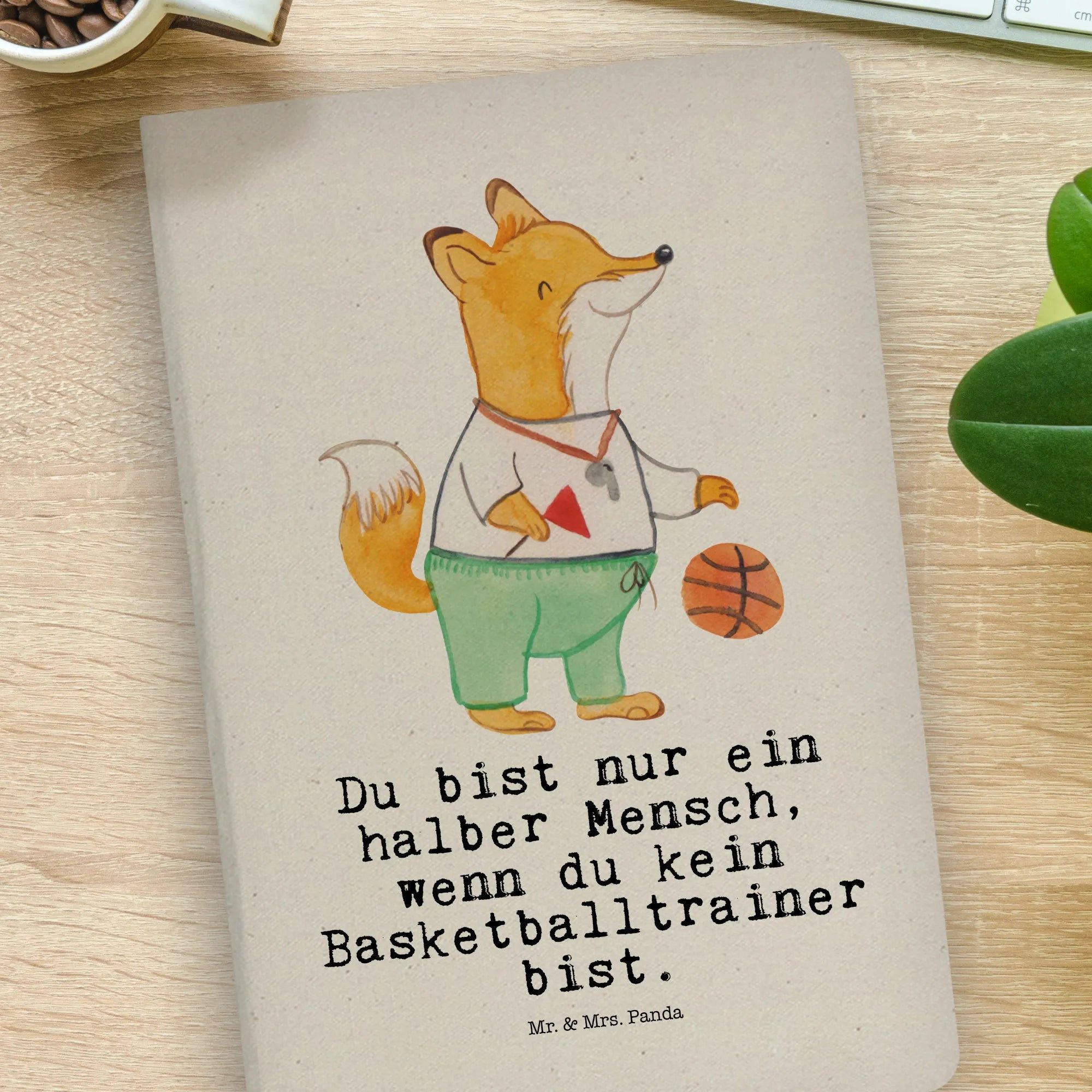 Thumbnail - Mr. & Mrs. Panda Notizbuch Basketballtrainer Herz - Transparent - Geschenk, Kollege, Abschied, D Mr. & Mrs. Panda, Langl...