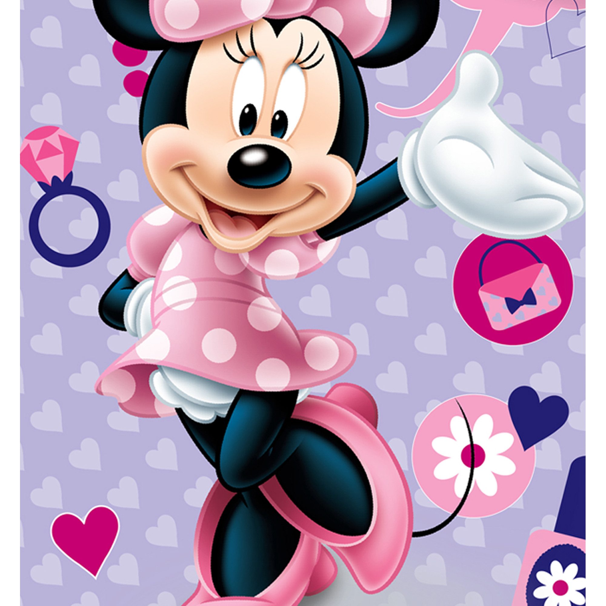 BERONAGE Kinderbettwäsche Minnie Mouse Baby / Kleinkind Hi There! Bettwäsche Linon / Renforcé, 100% Baumwolle, 2 teilig, 135x100 + 60x40 cm
