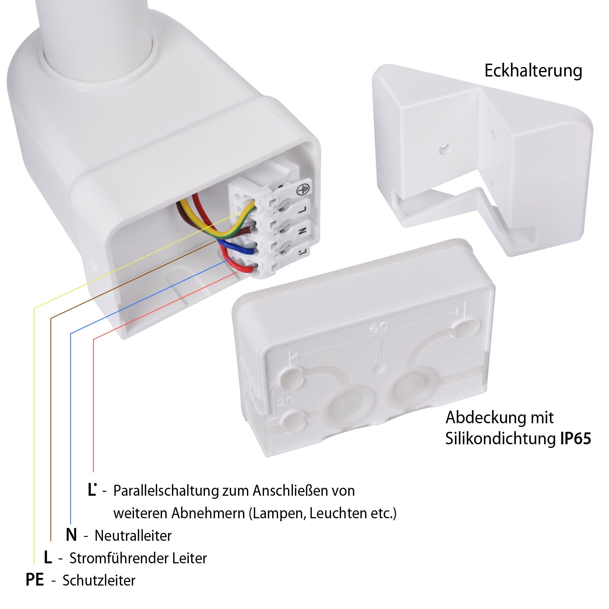 Maxkomfort LED Flutlichtstrahler SUN3200, LED fest integriert, 4000K, Neutralweiß, Außenstrahler