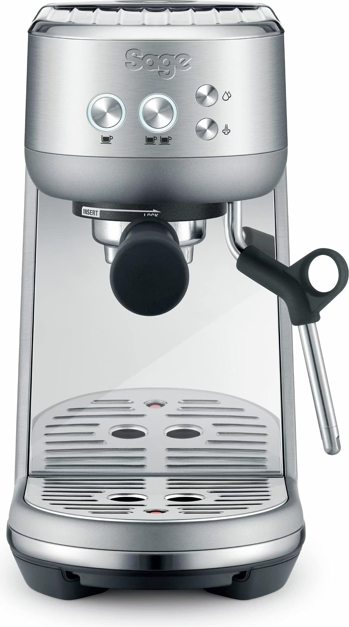 Sage Espressomaschine SES450BSS4EEU1, BAMBINO, 2-Tassen-Funktion 1,40 LITER WASSERTANK, Edelstahl, Silber, 	Thermoblock Siebträger, 15 Bar, 1600W, 220-240 V