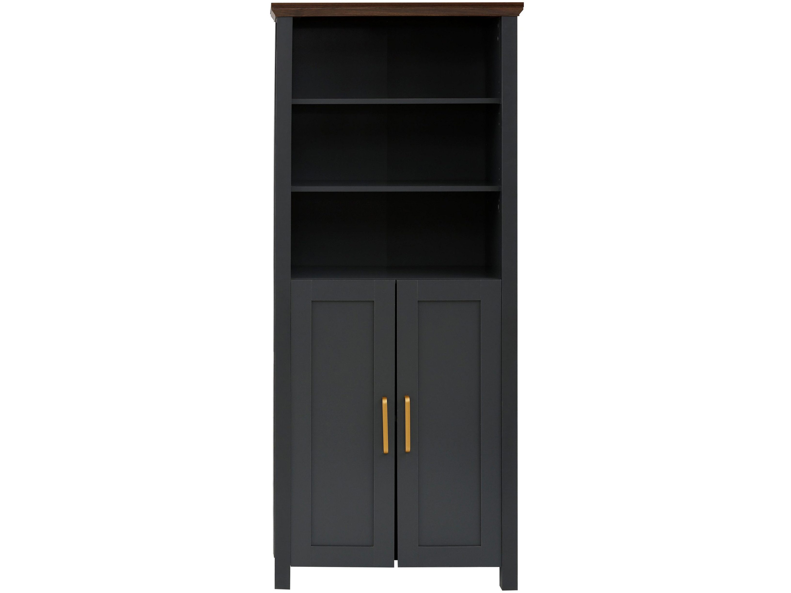 loft24 Bücherregal Marly - Regal Standregal Wohnzimmerregal, Bücherschrank, Standregal, Regal mit Türen, MDF, 176 cm hoch