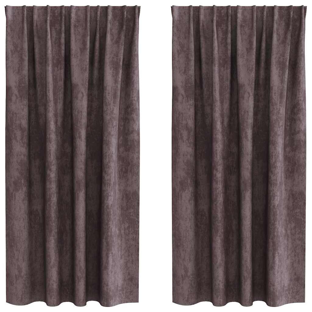 vidaXL Vorhang Samtvorhänge 2 stk. Braun 175 x 140 cm Samt (2 St), Samt