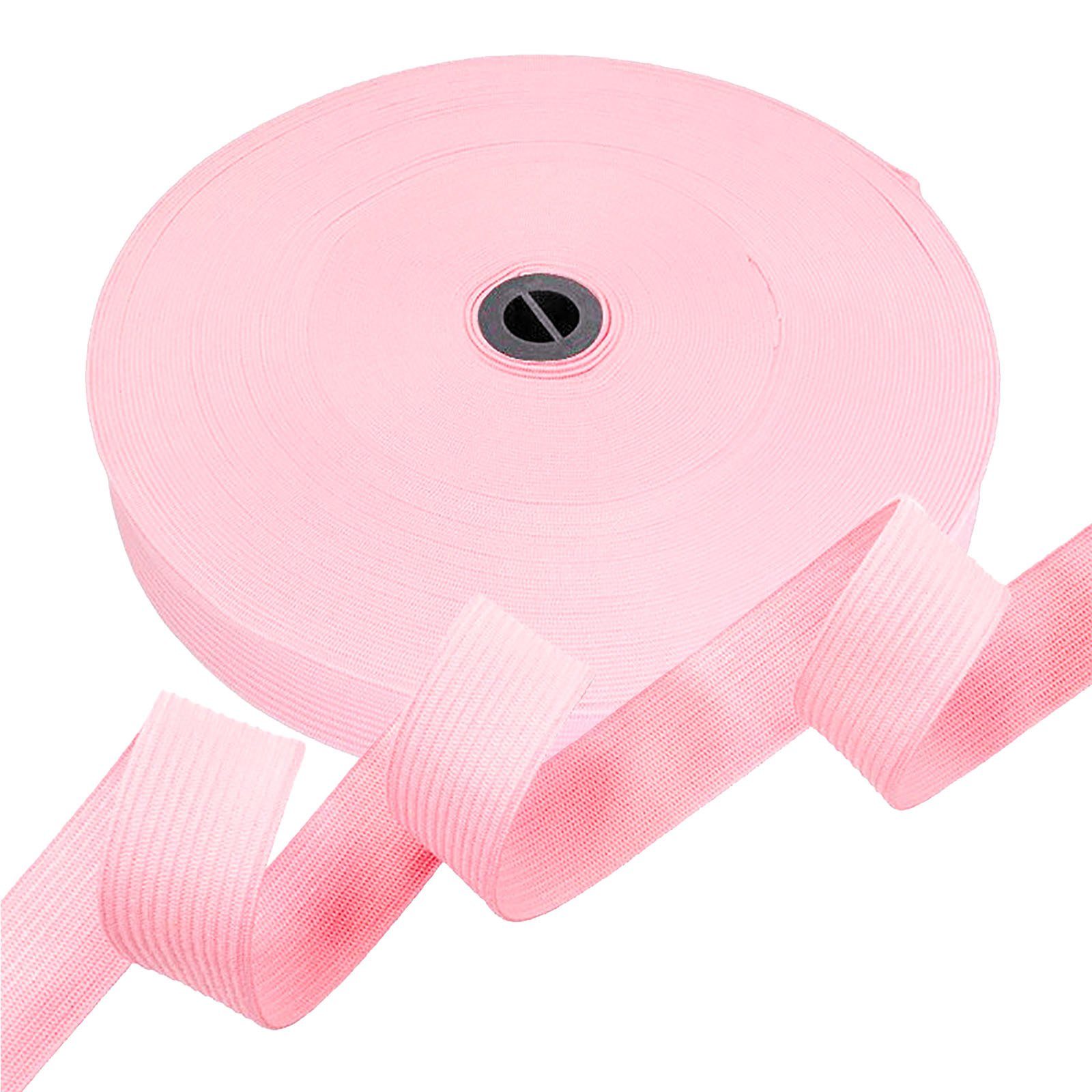 maDDma Gummiband 25m Gummiband Gummilitze 20mm flach gestrickt Stretch Elastisch, 513 hellrosa