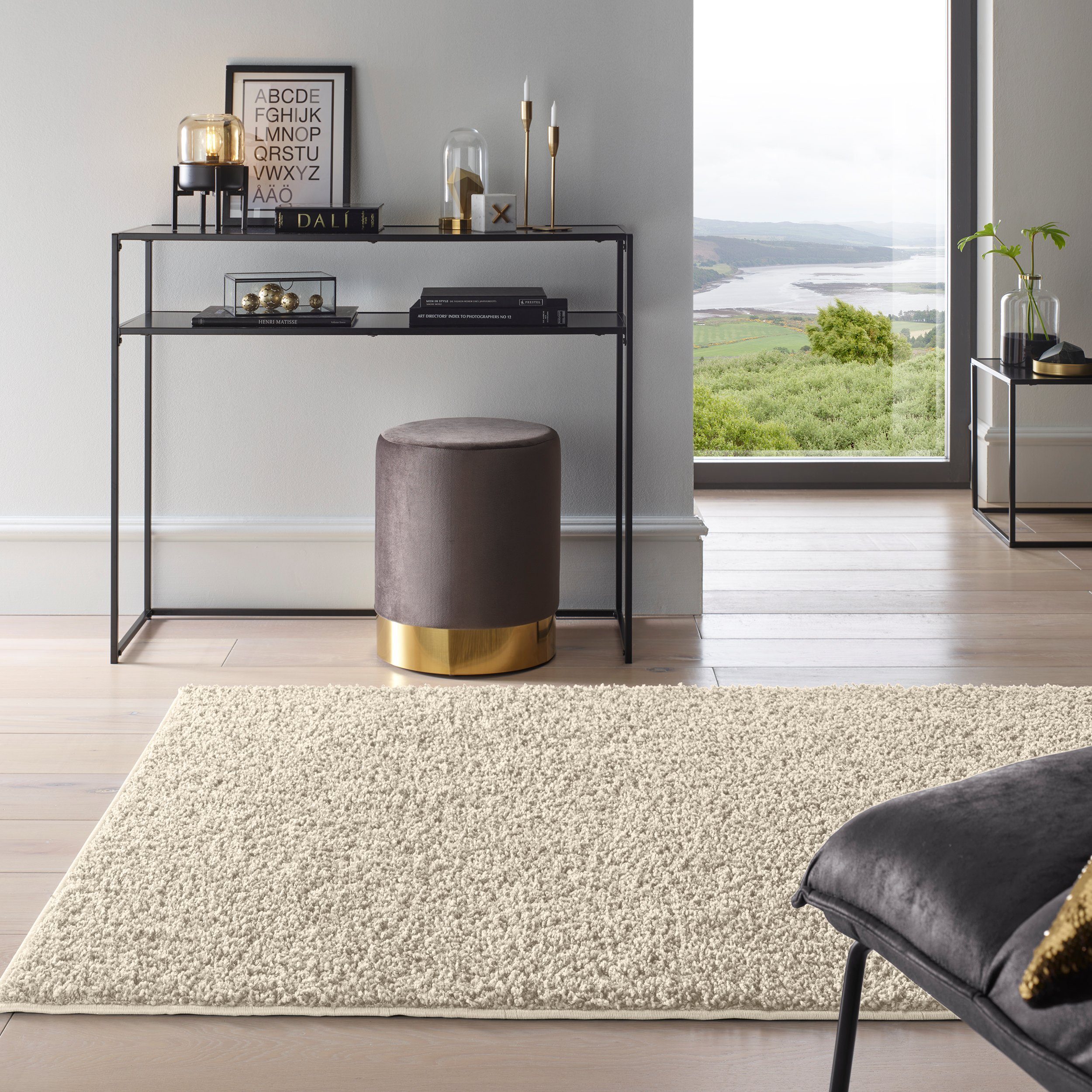 TaCa Home Langflor-Teppich Waschbarer Langflor-Teppich Rutschfest, rund, Hö günstig online kaufen