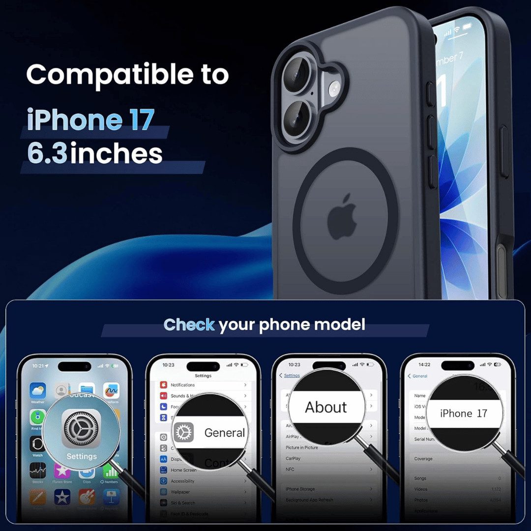 SmartUP Smartphone-Hülle für iPhone 17 Magsafe Schutz Tasche Slim Cover Case Bumper Magent Full 6,3, MagSafe – Bild 2 von 5