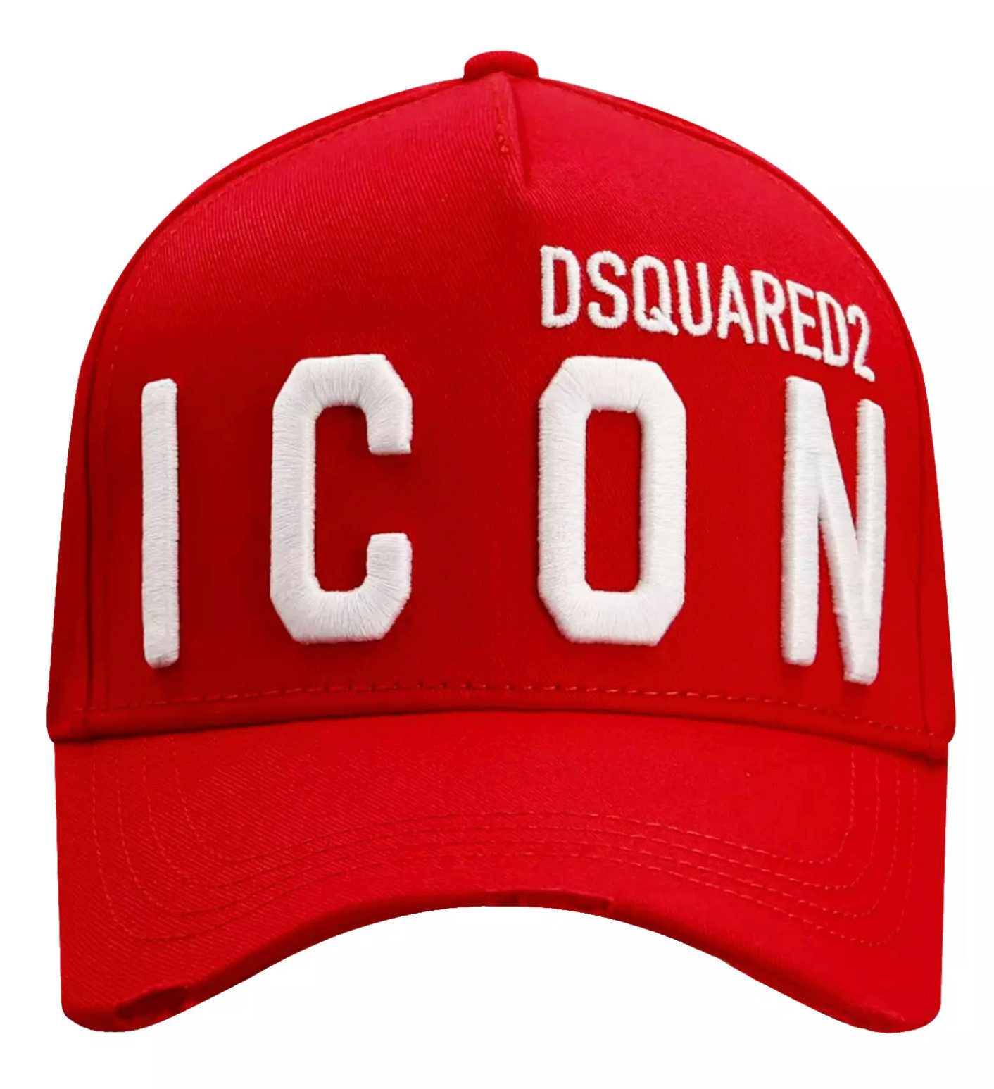 Dsquared2 Baseball Cap Basebalkappe Icon DSQ2 Logo Cap Kappe Mütze Mailand ansässiges Label mit leicht zerfetzt für einen Vintage-Look