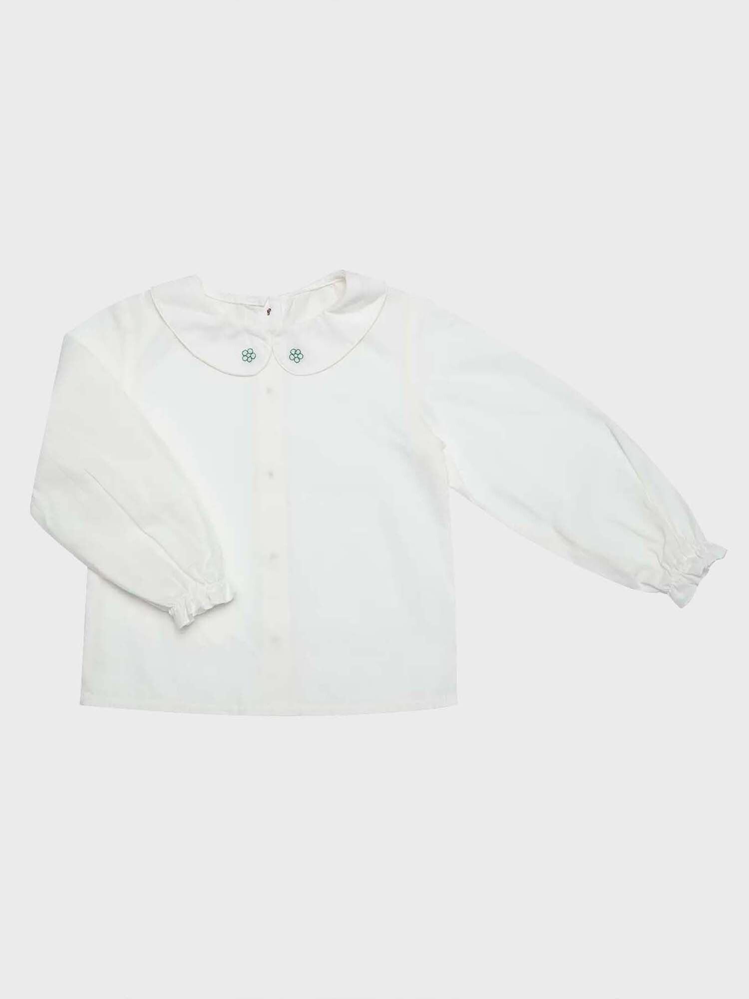 Langarmshirt Bestickte Kinder Bluse Voile aus Bio-Baumwolle