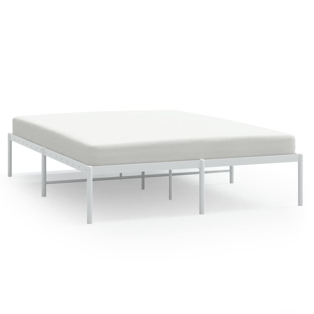 vidaXL Bettgestell, Bettrahmen Metall Weiß 150x200 cm günstig online kaufen
