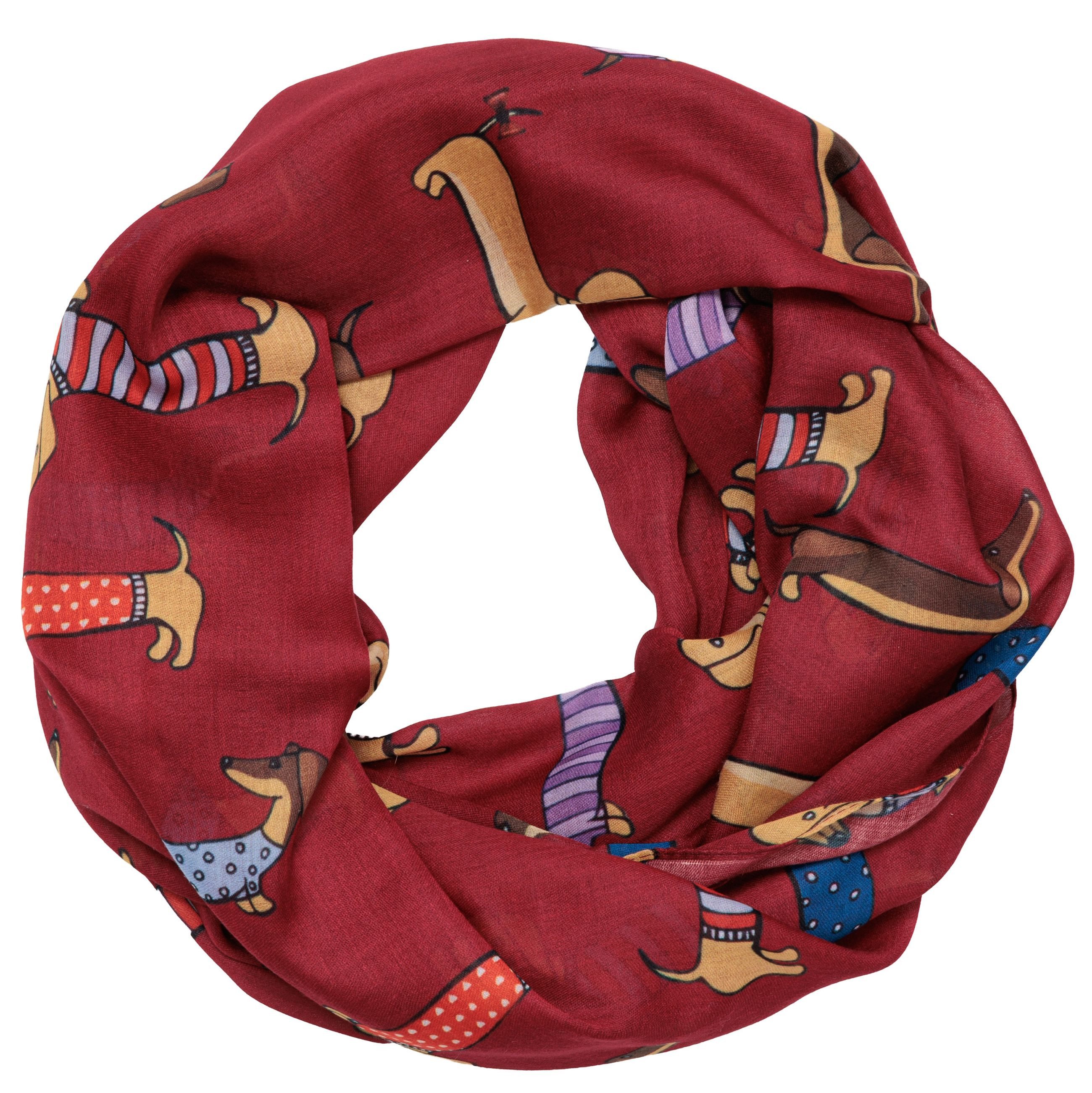 Caspar Modeschal Leichter Damen Schal Halstuch mit Dackel Hundemotiv - SC55 günstig online kaufen