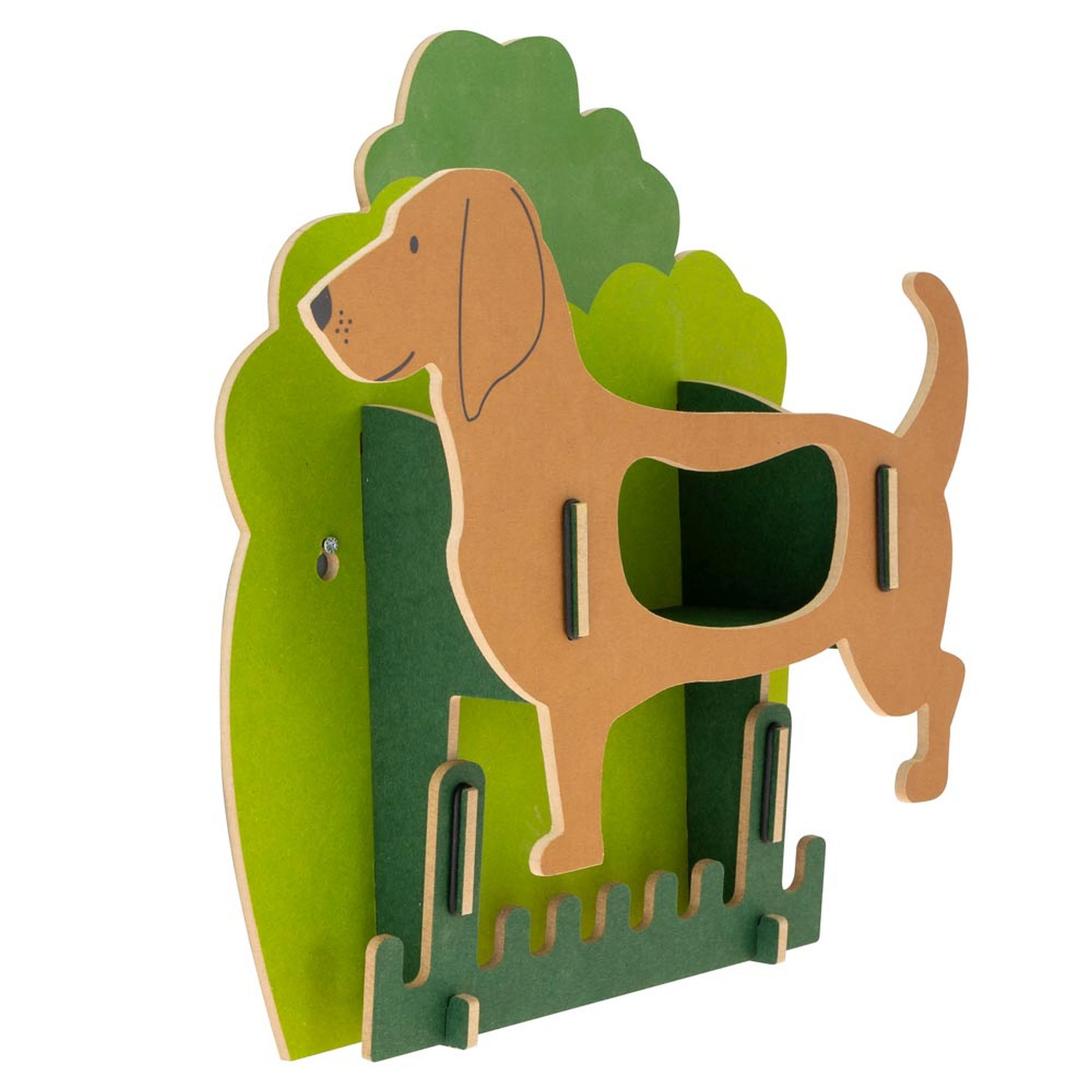WERKHAUS® Garderobe Werkhaus - Garderobe Wandhaken Wandregal "Hund Dackel" Hundegarderobe