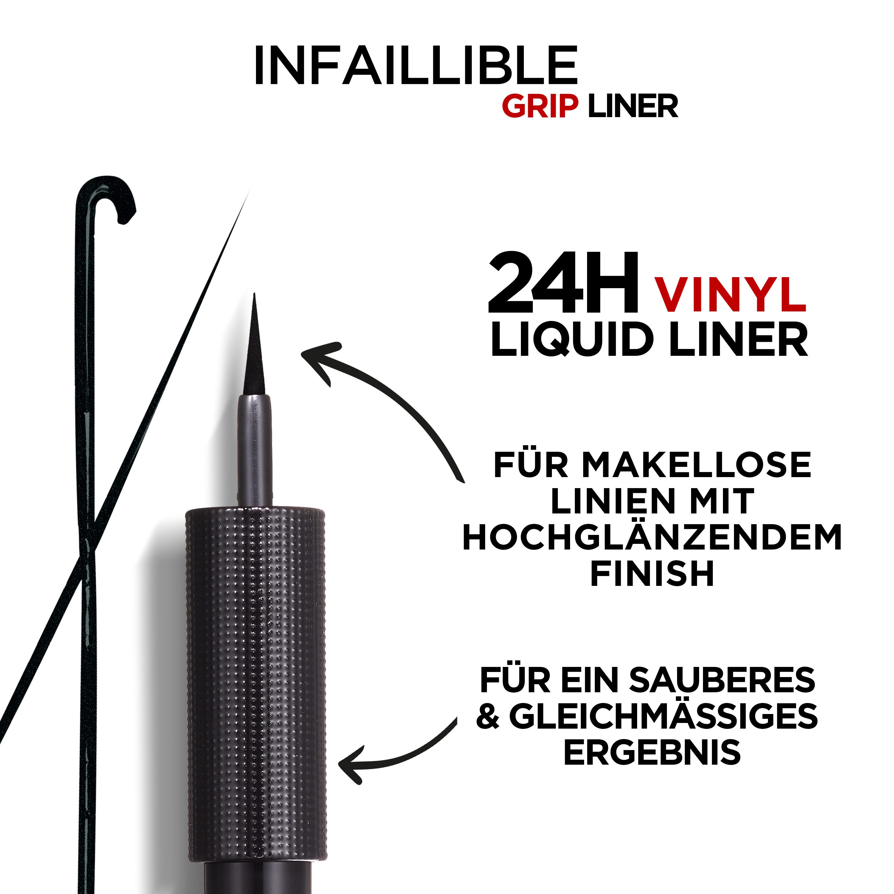 L'ORÉAL PARIS Eyeliner INFAILLIBLE 24H MATTE LIQUID LINER, sorgt für makellose Linien mit hochglänzendem Finish