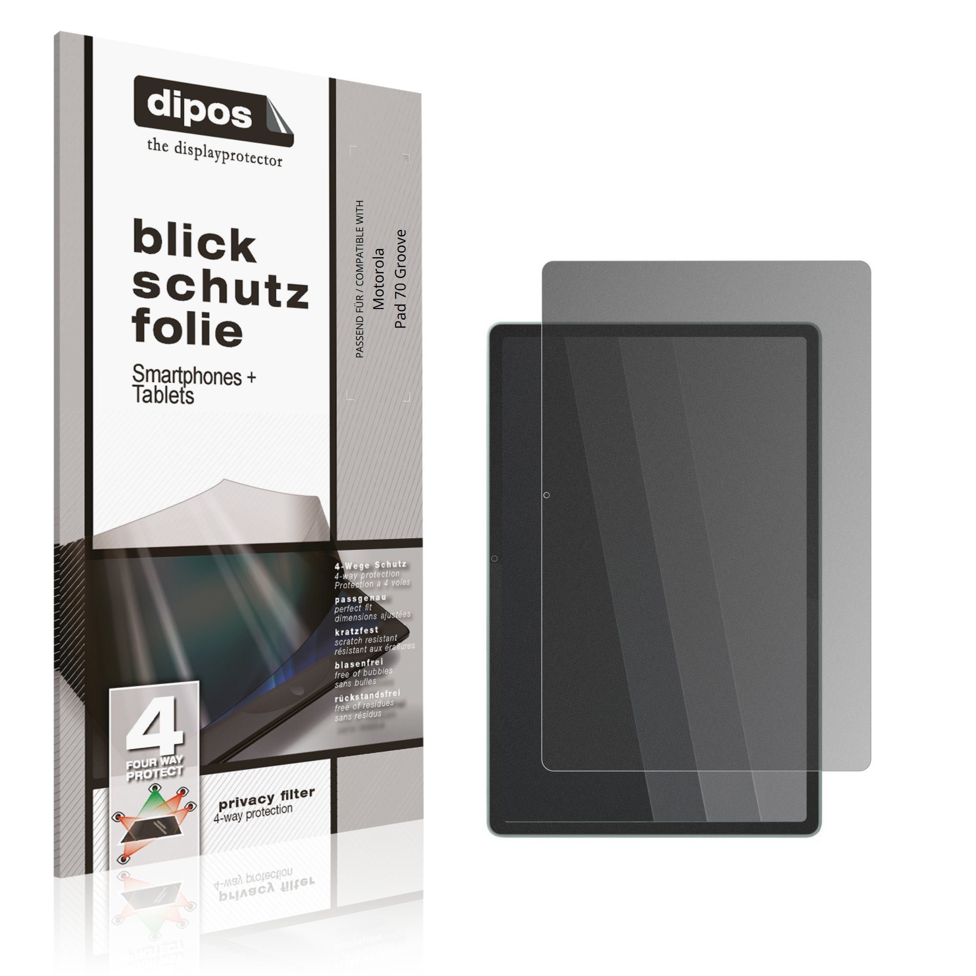 dipos Displayschutzfolie Schutzfolie für Motorola Pad 70 Groove, 1 Stück, Displayschutz Schutz Folie Made in Germany