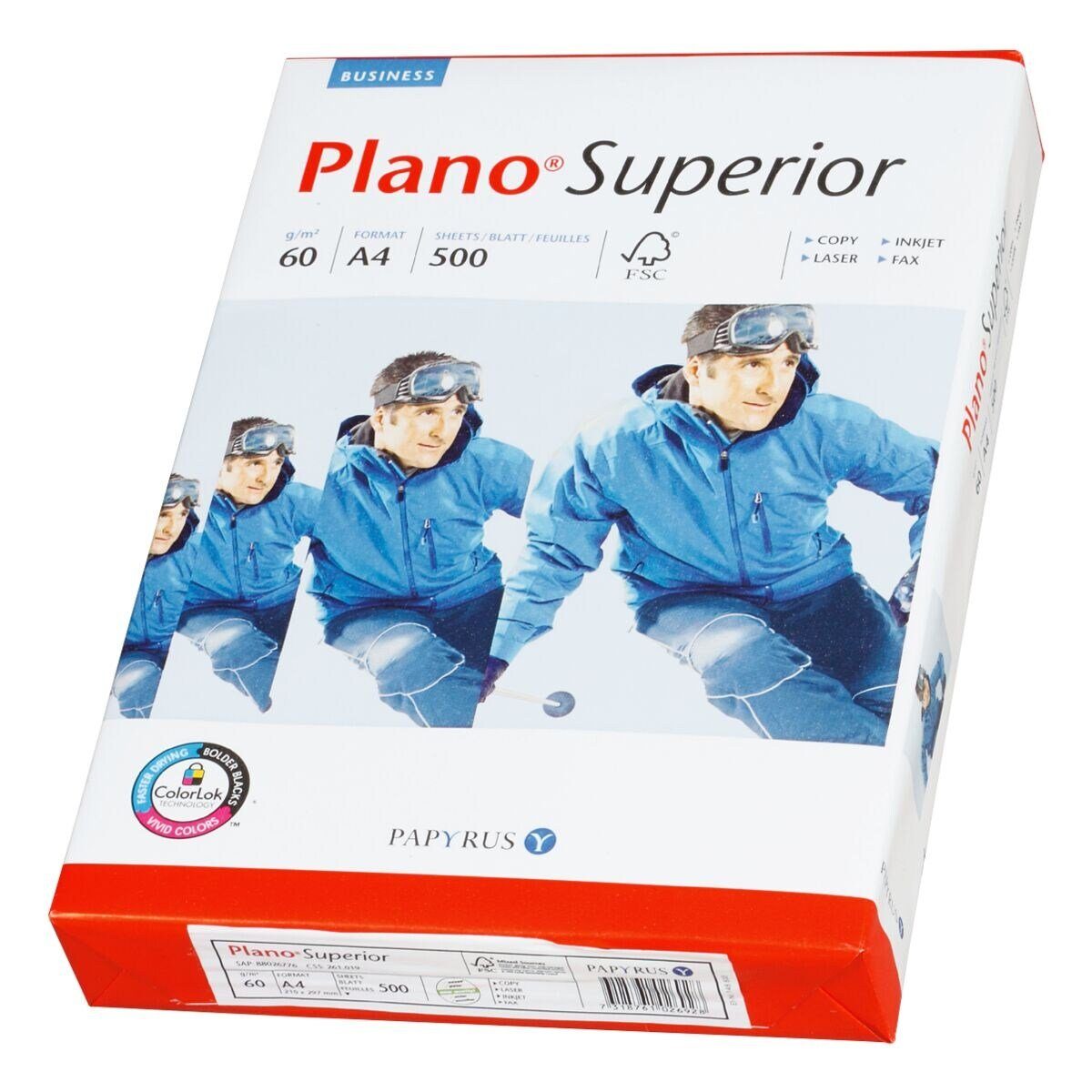 PLANO Druckerpapier Superior, Format DIN A4, 60 g/m², 165 CIE, 500 Blatt