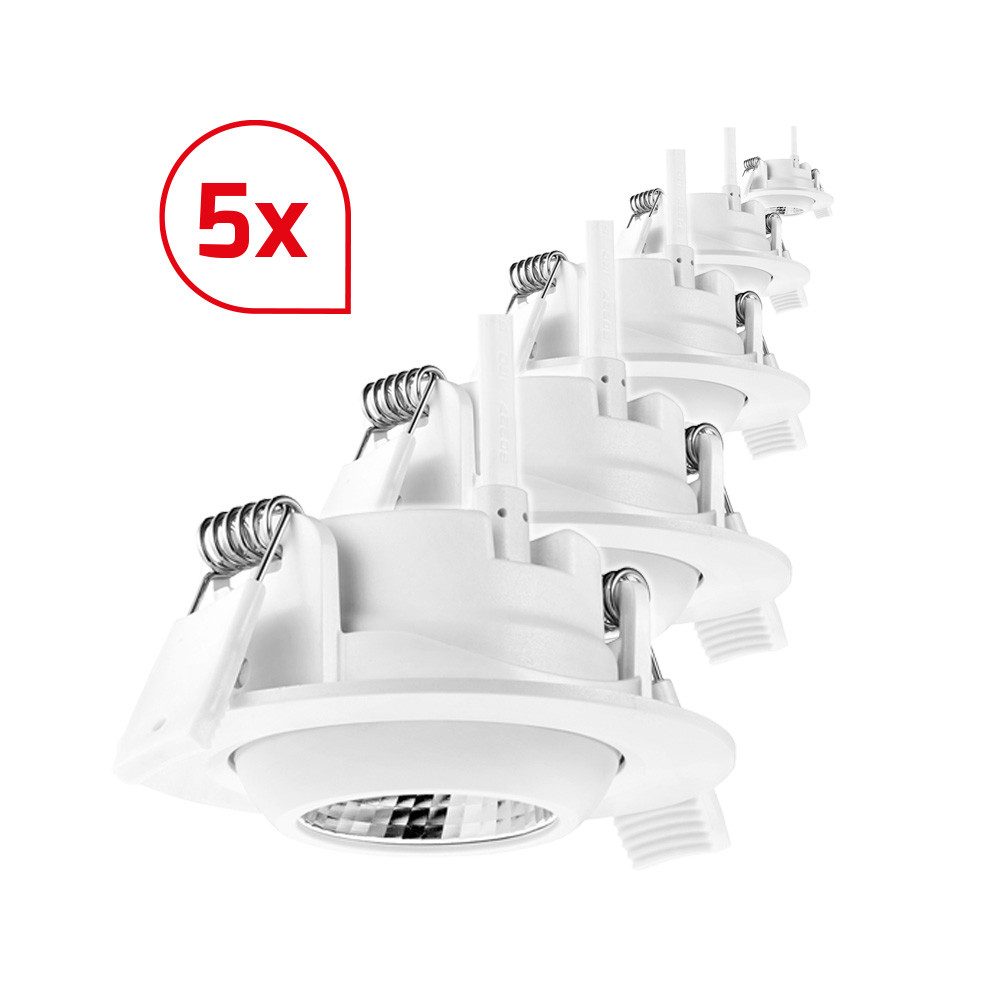 DOTLUX LED Deckenleuchte DOTLUX LED-Downlight CIRCLEmini-AC UGR <19 5W 3000K Set 5 Stück