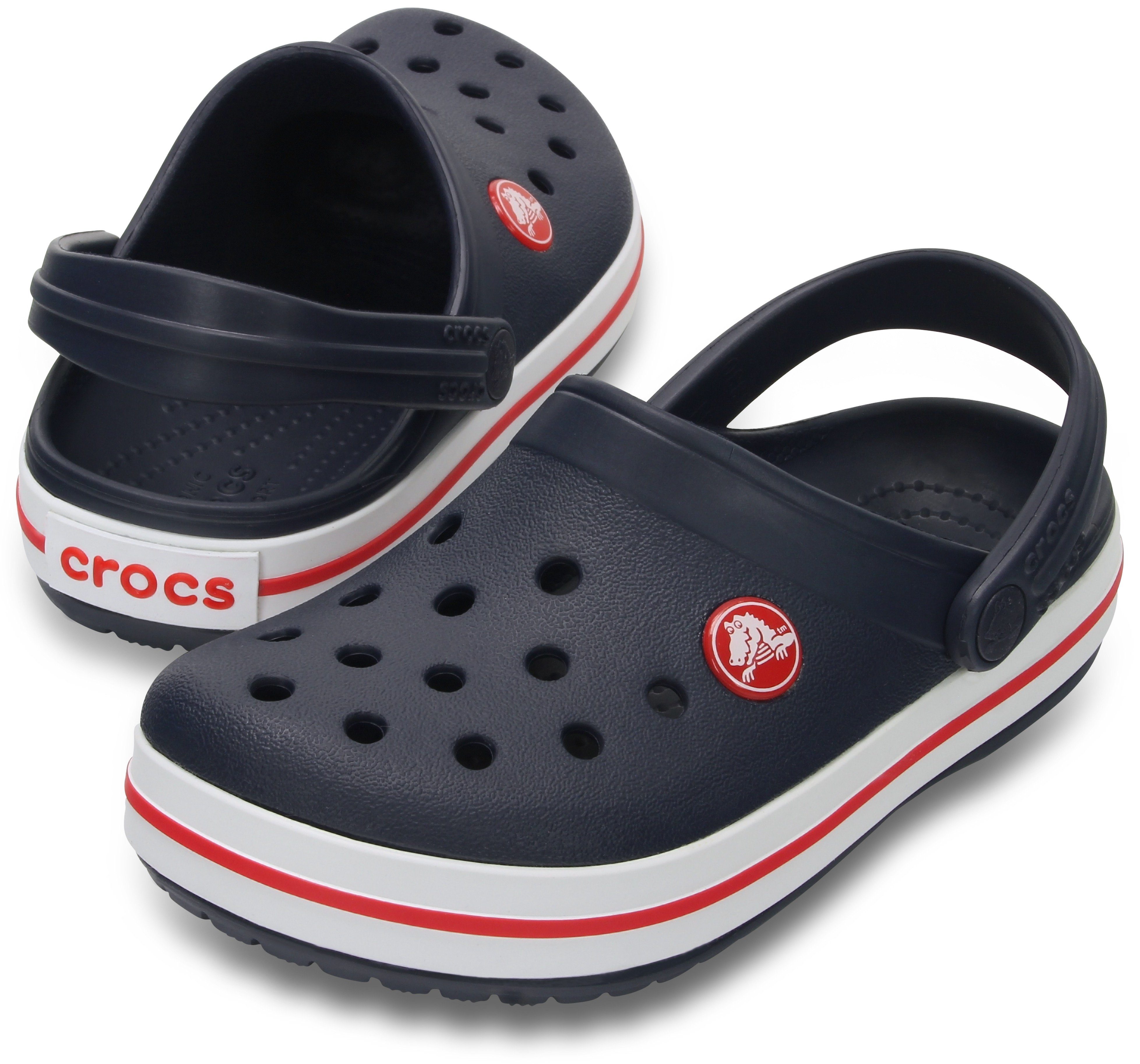 mit Clog Akzenten kontrastfarbigen navy-red K Clog Crocband Crocs