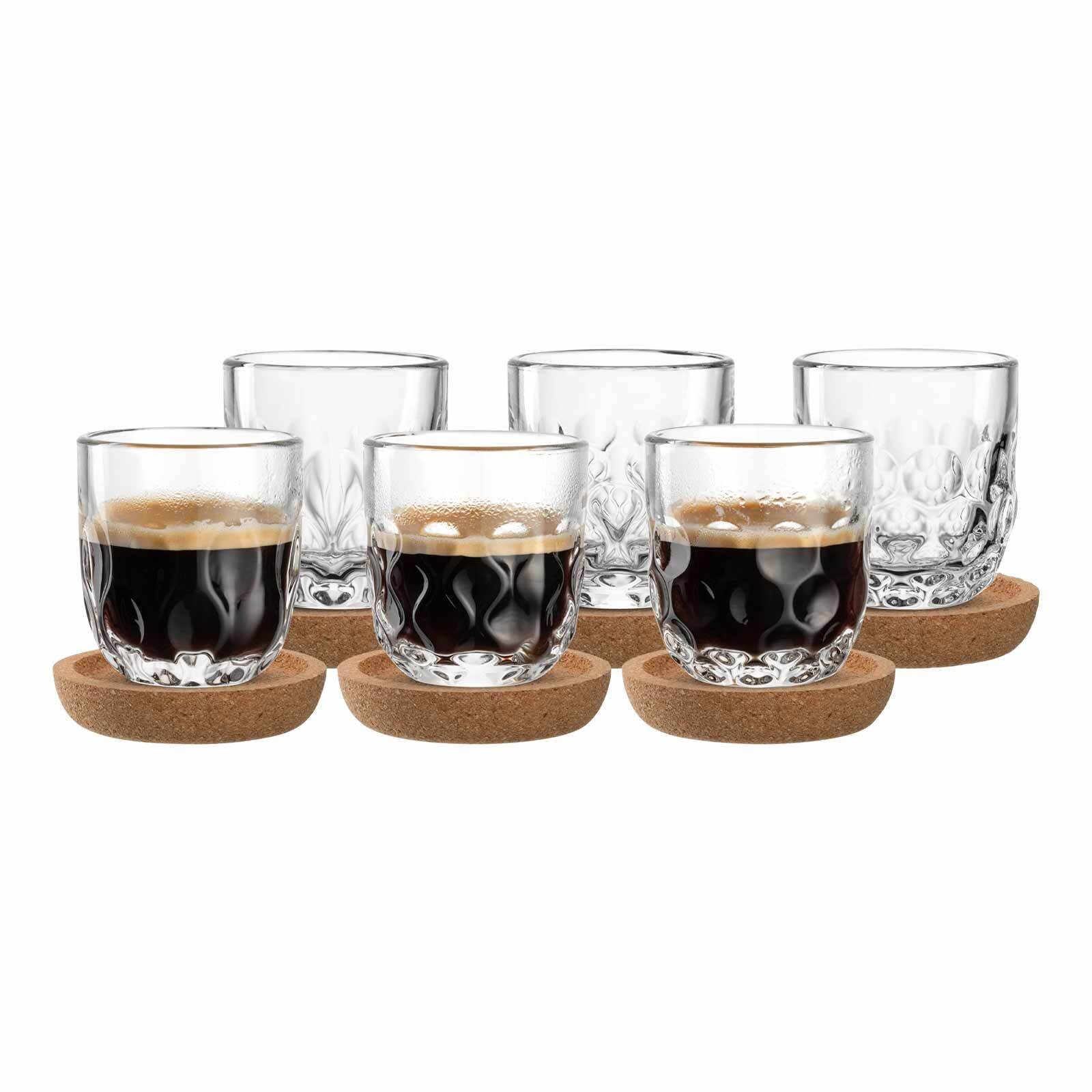 Espressoglas Gocce Espressogläser mit Untersetzer 60 ml 6er Set