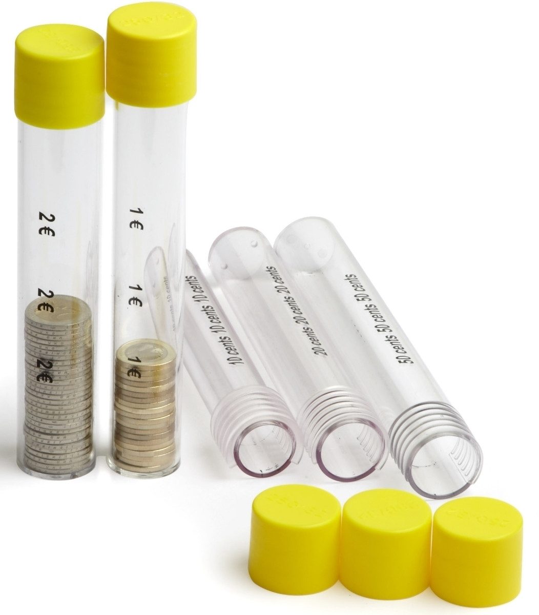 INKiESS Geldkassette Sichtbox 2 Euro transparent/gelb