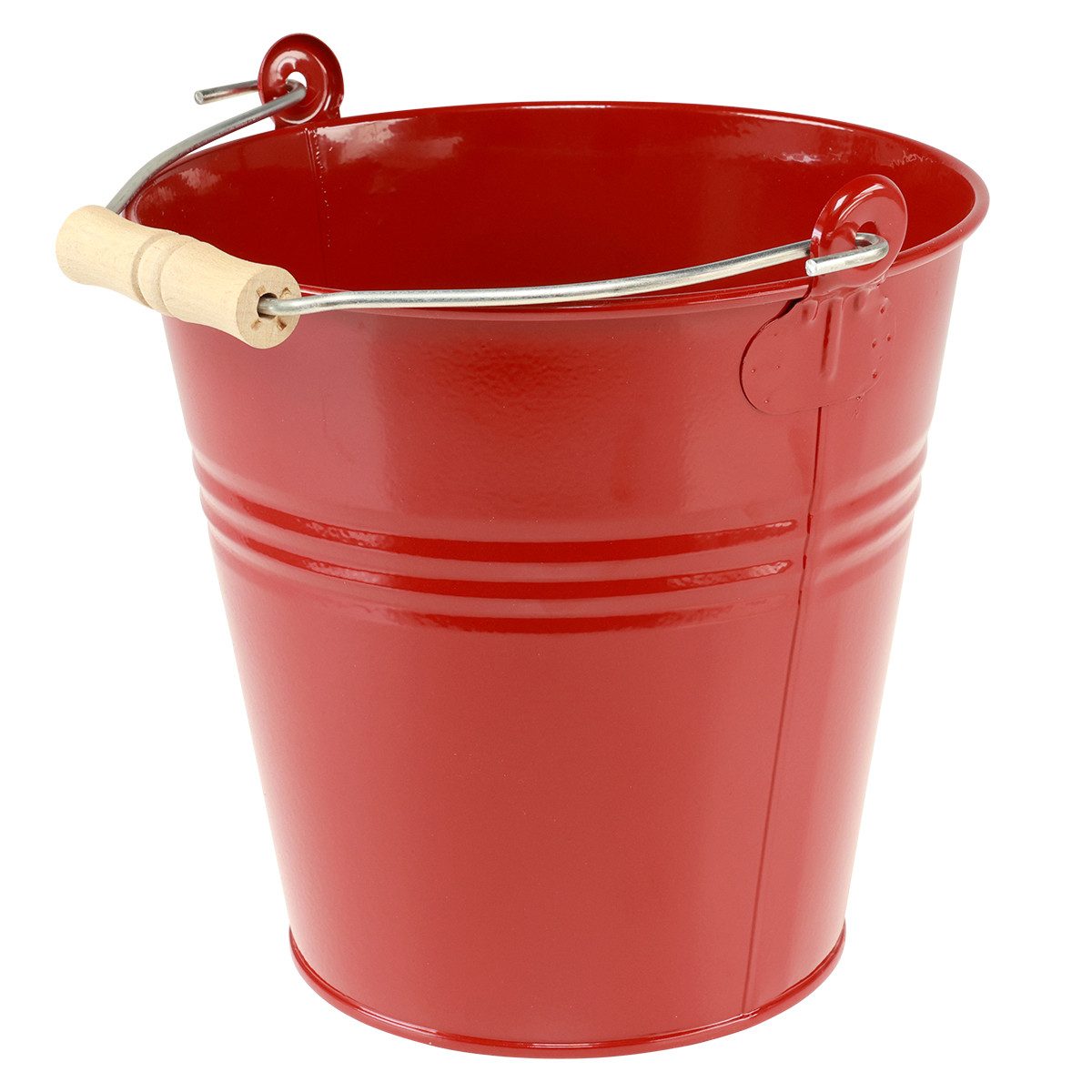 Viana Übertopf Deko Eimer Metall Übertopf Rot Ø22cm H21,5cm 6L Blumeneimer