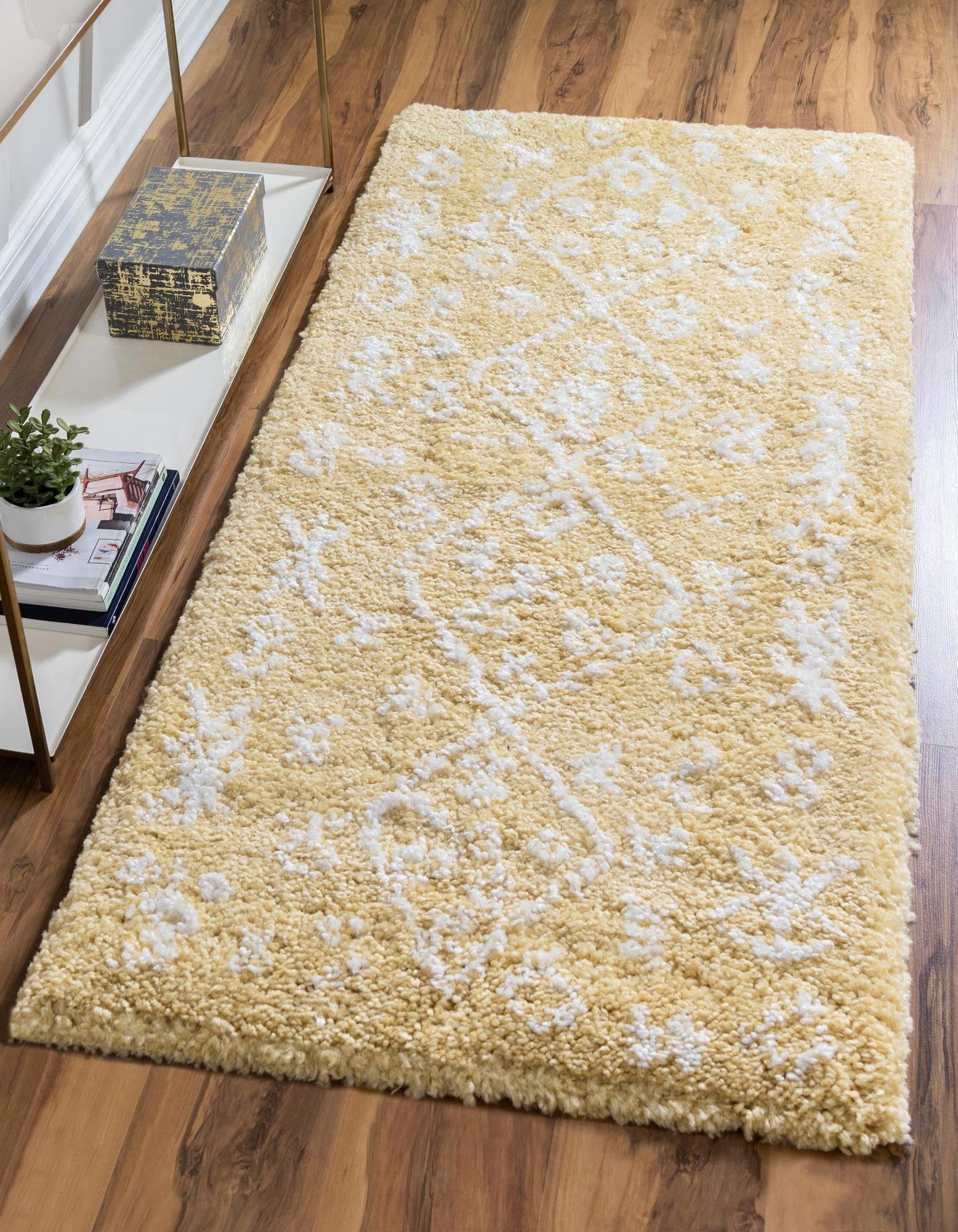 Myflair Möbel & Accessoires Hochflor-Läufer Temara Shag, LAGERRÄUMUNG, rechteckig, Höhe: 51 mm, Teppich-Läufer, gewebt, Scandi Design, ideal im Flur & Schlafzimmer