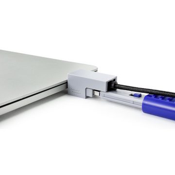Renkforce Laptopschloss Renkforce USB-Kabel-Schloss RF-4695232 Silber, Blau Schlüsselschloss